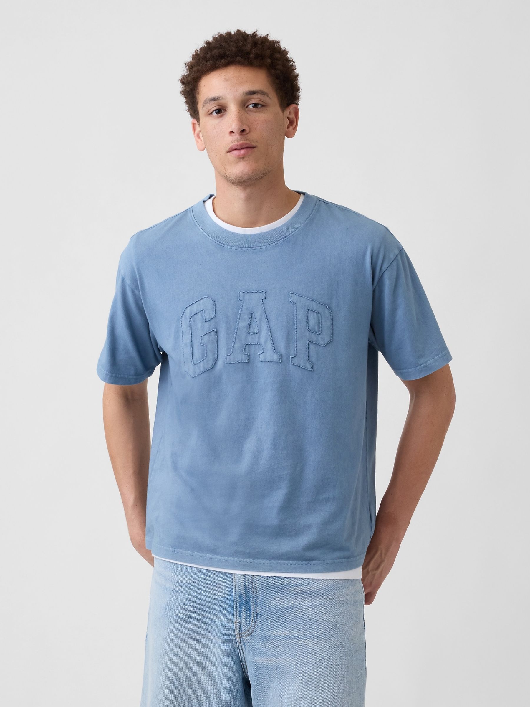 Blue EverydaySoft Boxy Logo Short Sleeve T-Shirt - Image 1 of 5