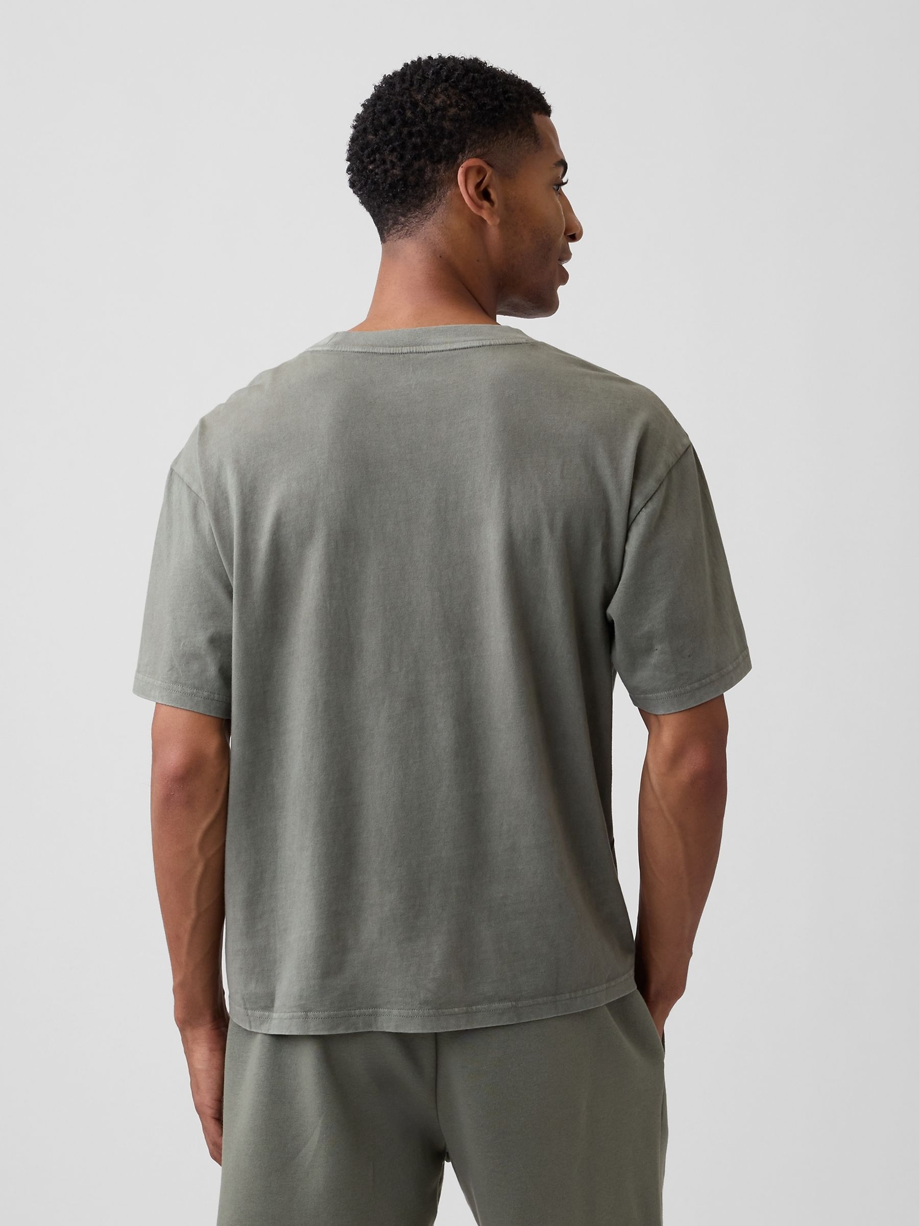 Khaki Green EverydaySoft Boxy Logo Short Sleeve T-Shirt - Image 2 of 5