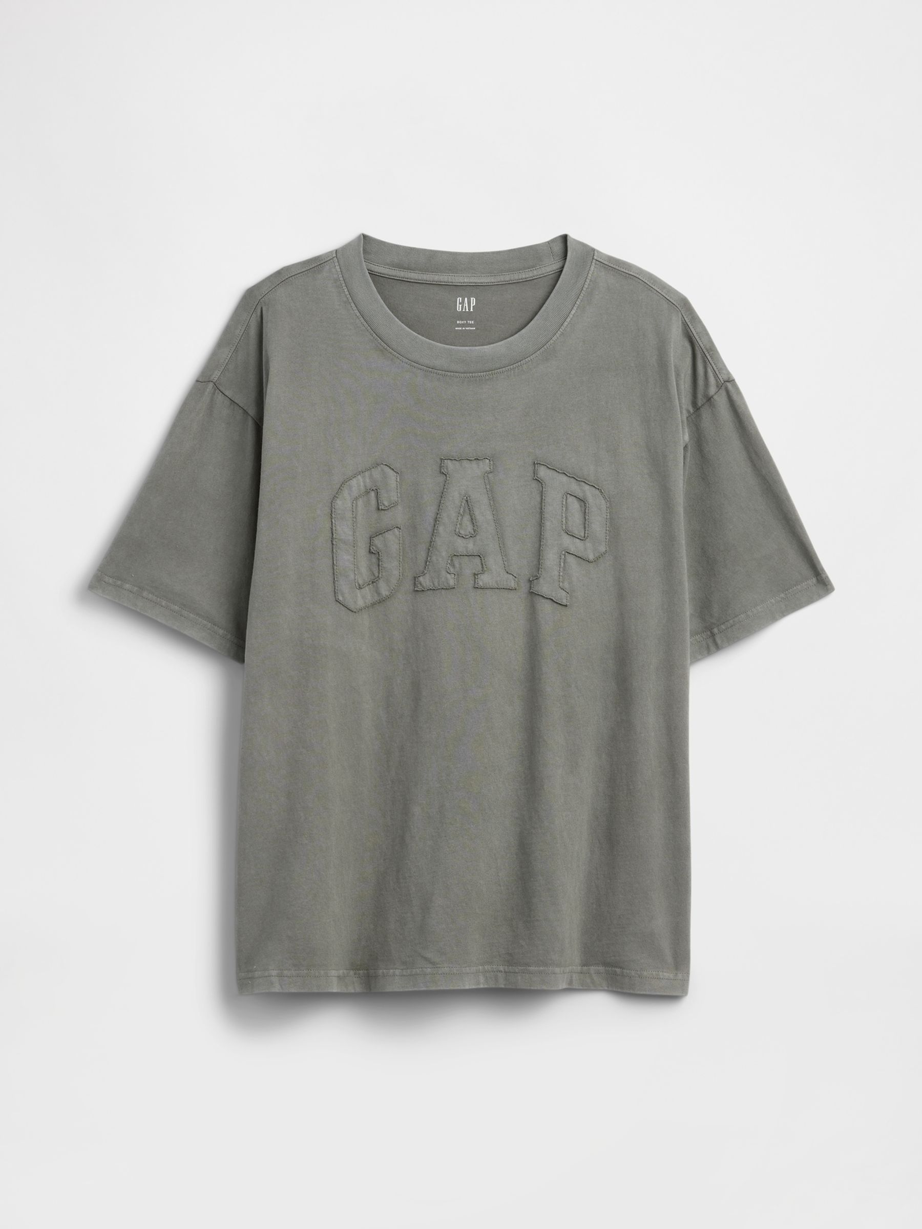 Khaki Green EverydaySoft Boxy Logo Short Sleeve T-Shirt - Image 4 of 5
