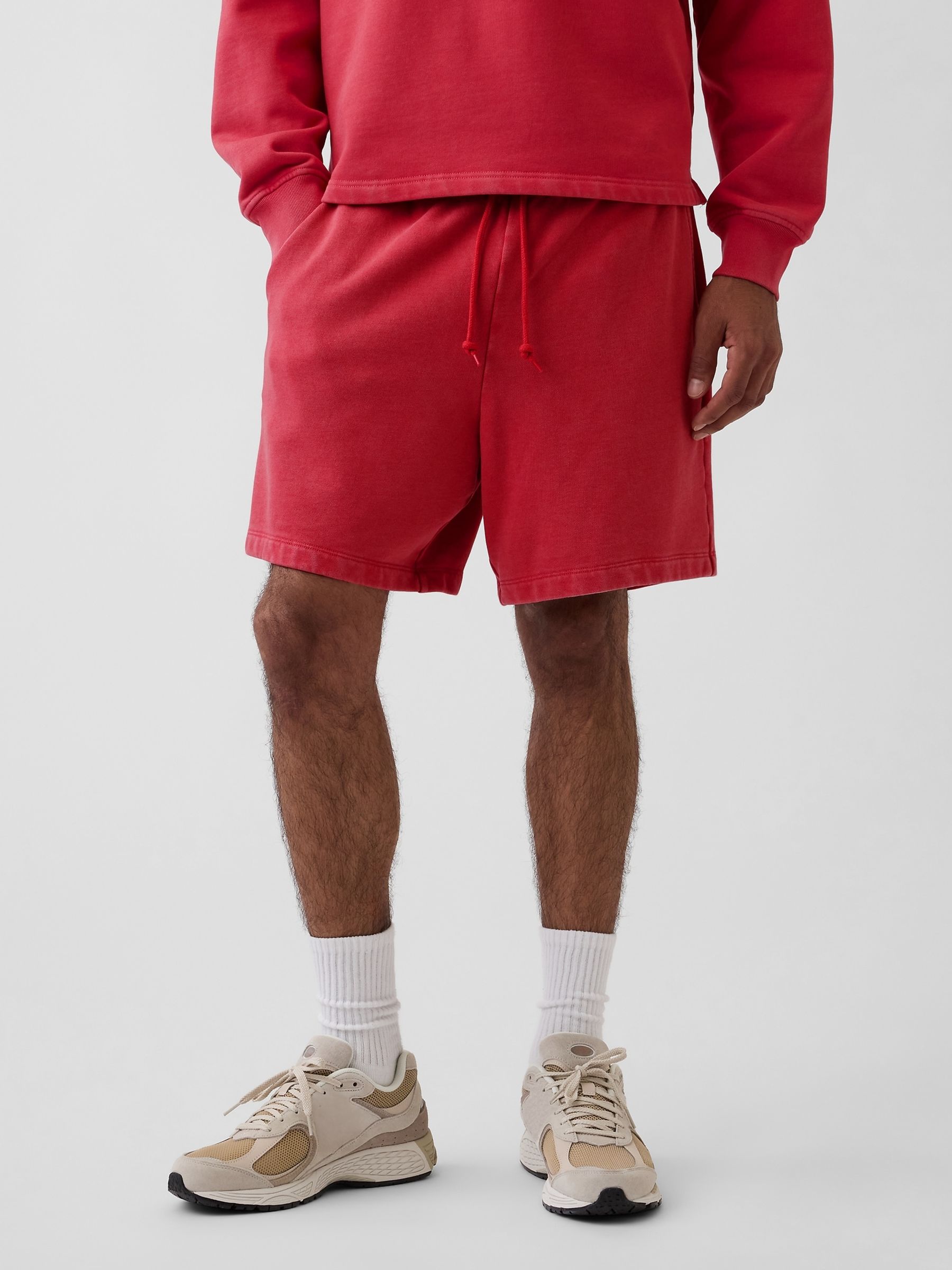 Red Heavyweight French Terry Sweat Shorts - Image 1 of 5