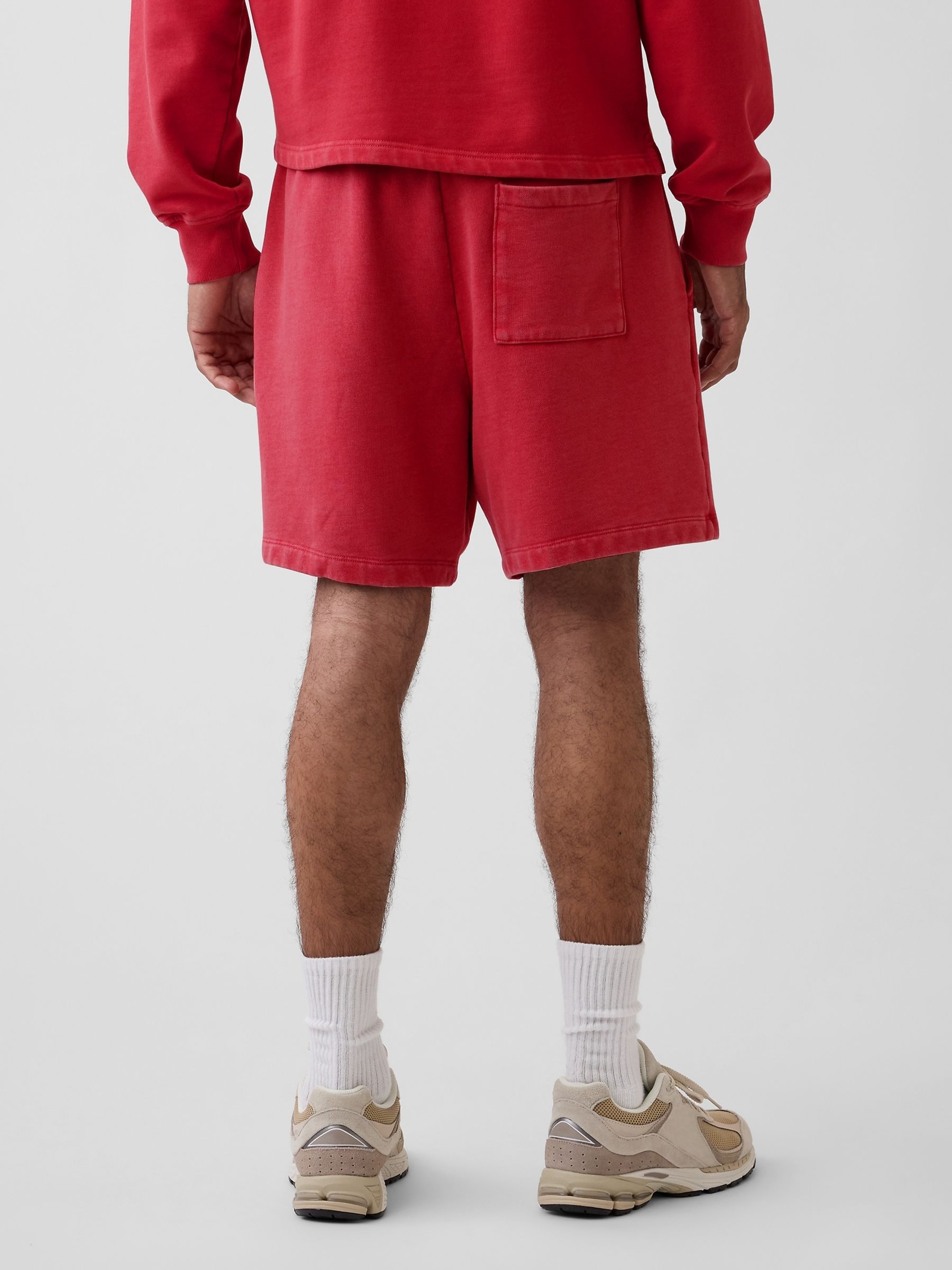 Red Heavyweight French Terry Sweat Shorts - Image 2 of 5