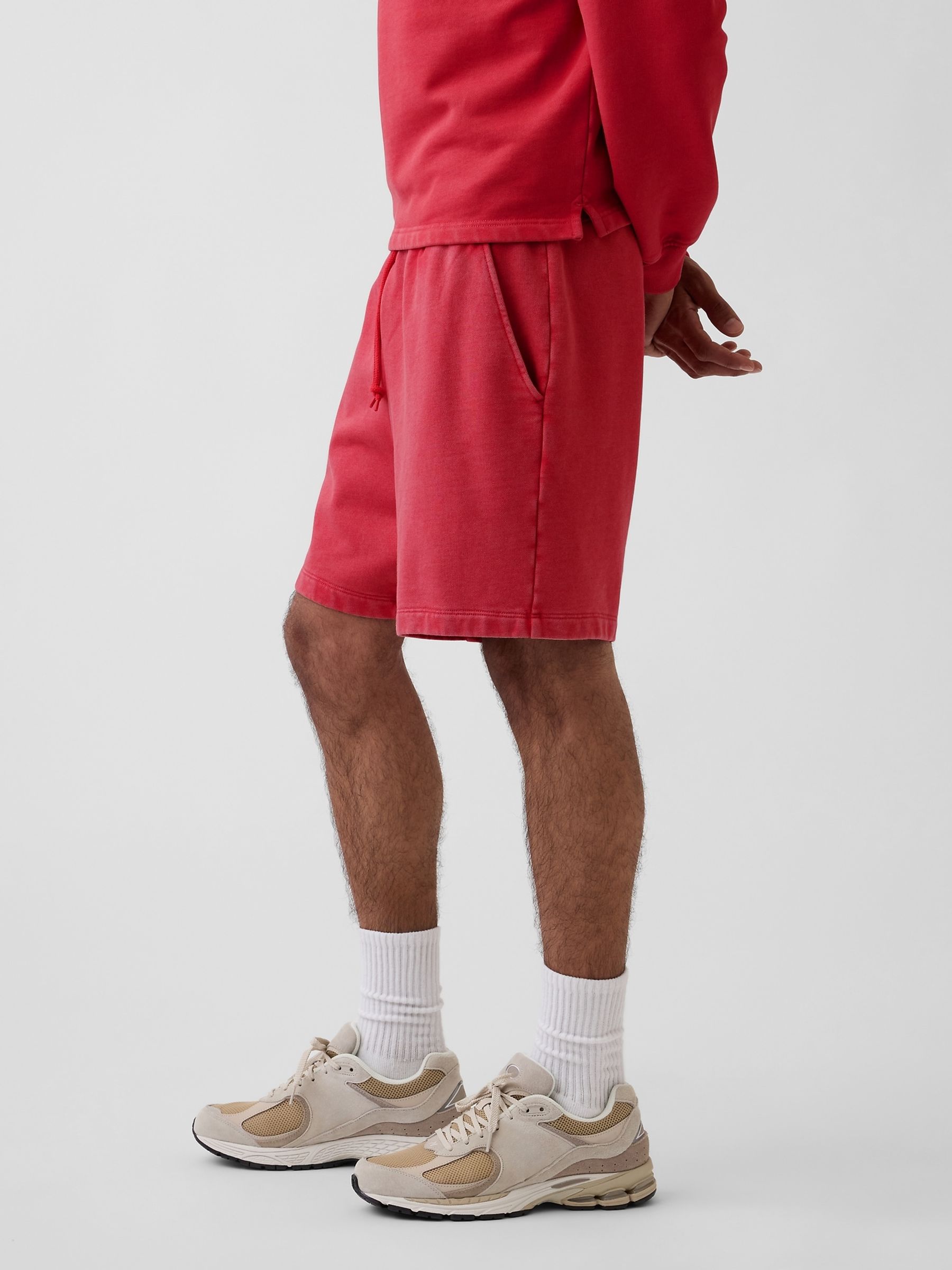 Red Heavyweight French Terry Sweat Shorts - Image 3 of 5