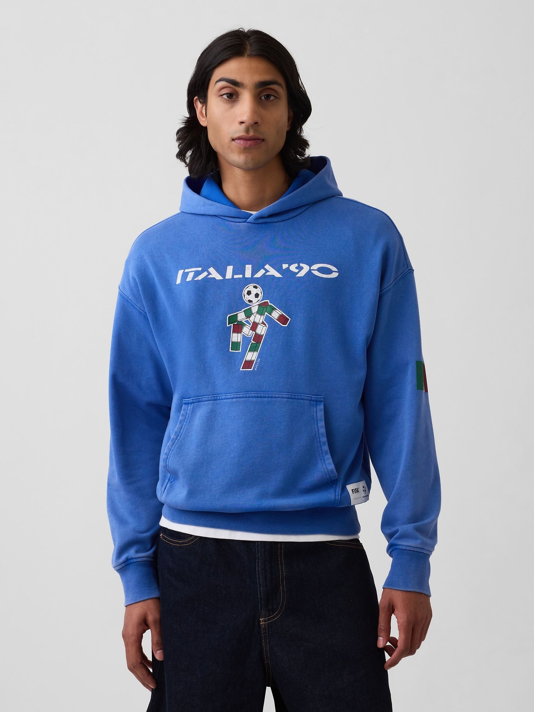Blue Italy FIFA WORLD CUP™ Vintage Soft Oversized Hoodie - Image 1 of 4