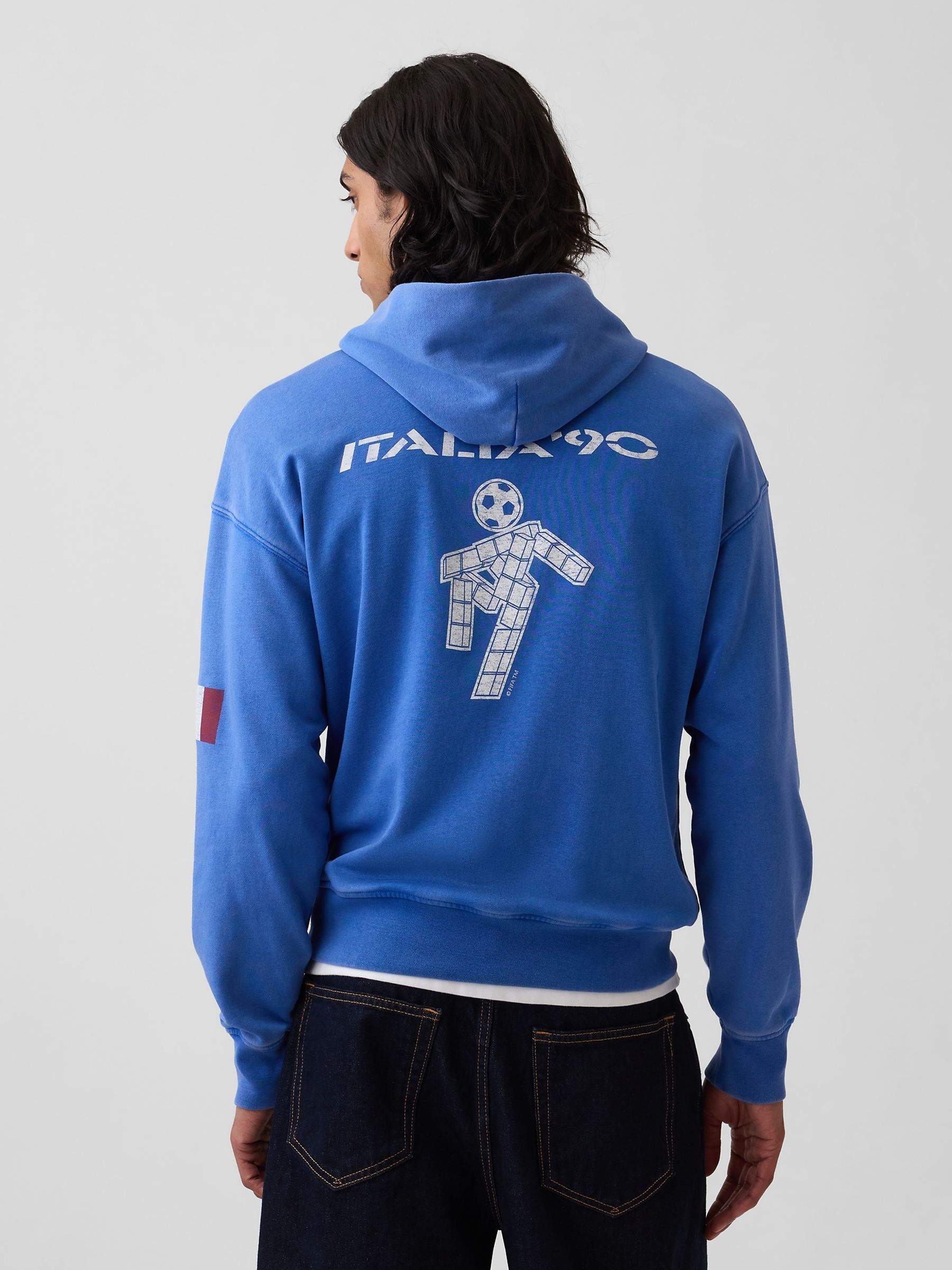 Blue Italy FIFA WORLD CUP™ Vintage Soft Oversized Hoodie - Image 2 of 4