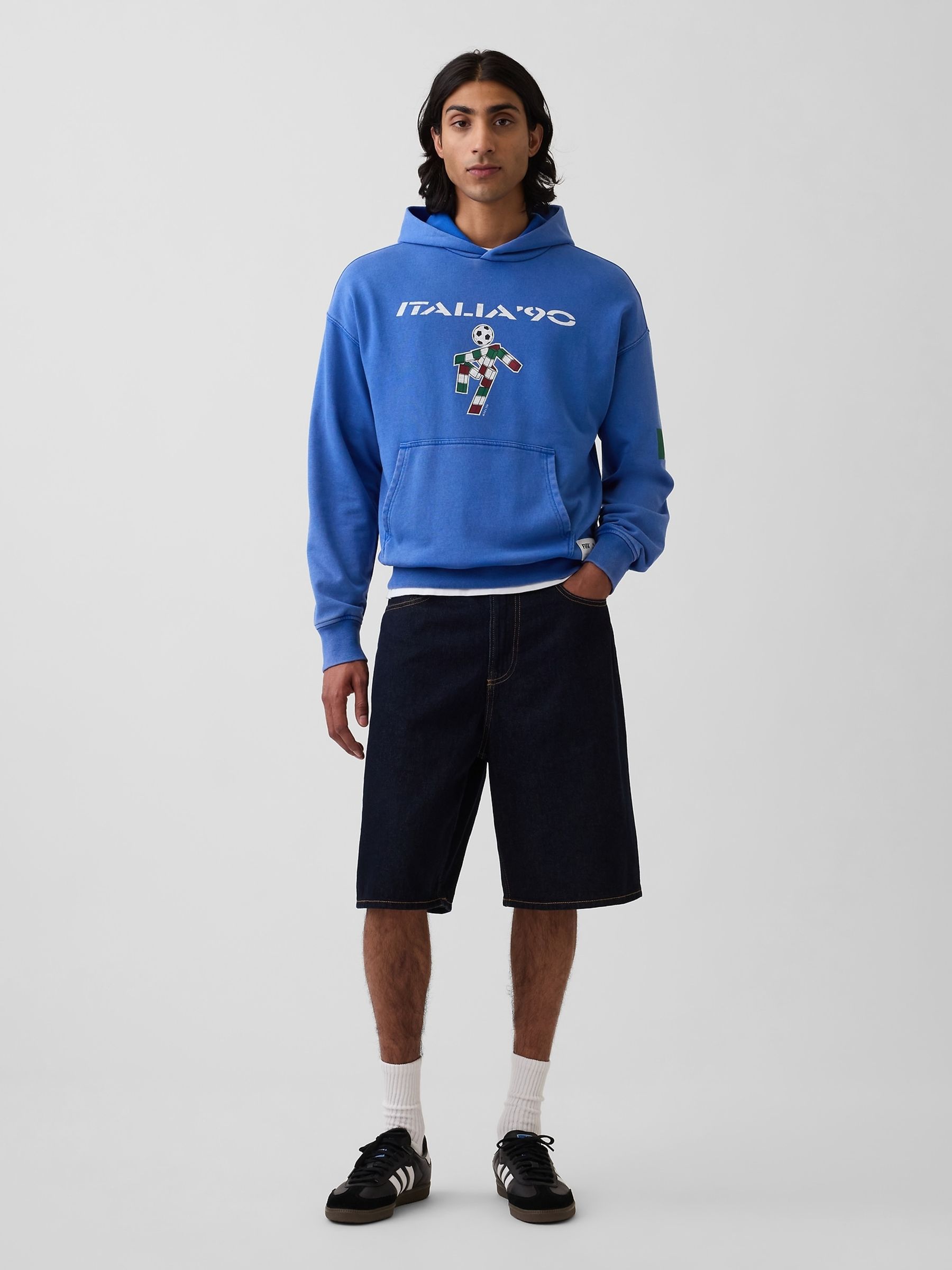 Blue Italy FIFA WORLD CUP™ Vintage Soft Oversized Hoodie - Image 3 of 4