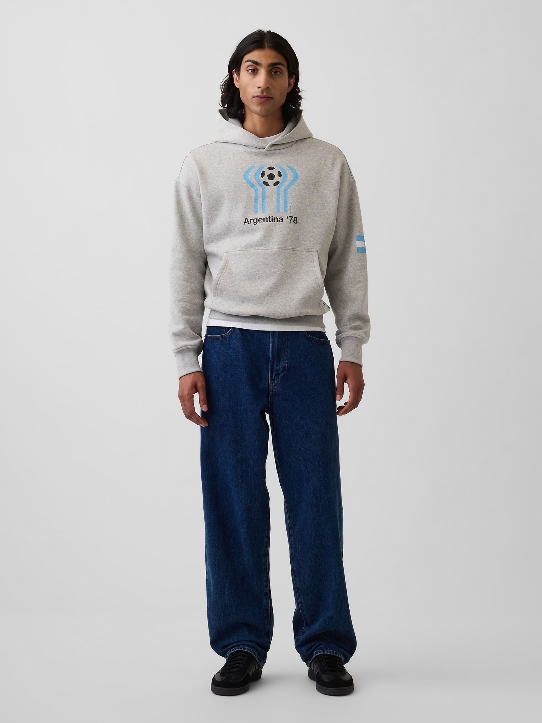 Grey Argentina FIFA WORLD CUP™ Vintage Soft Oversized Hoodie - Image 3 of 4