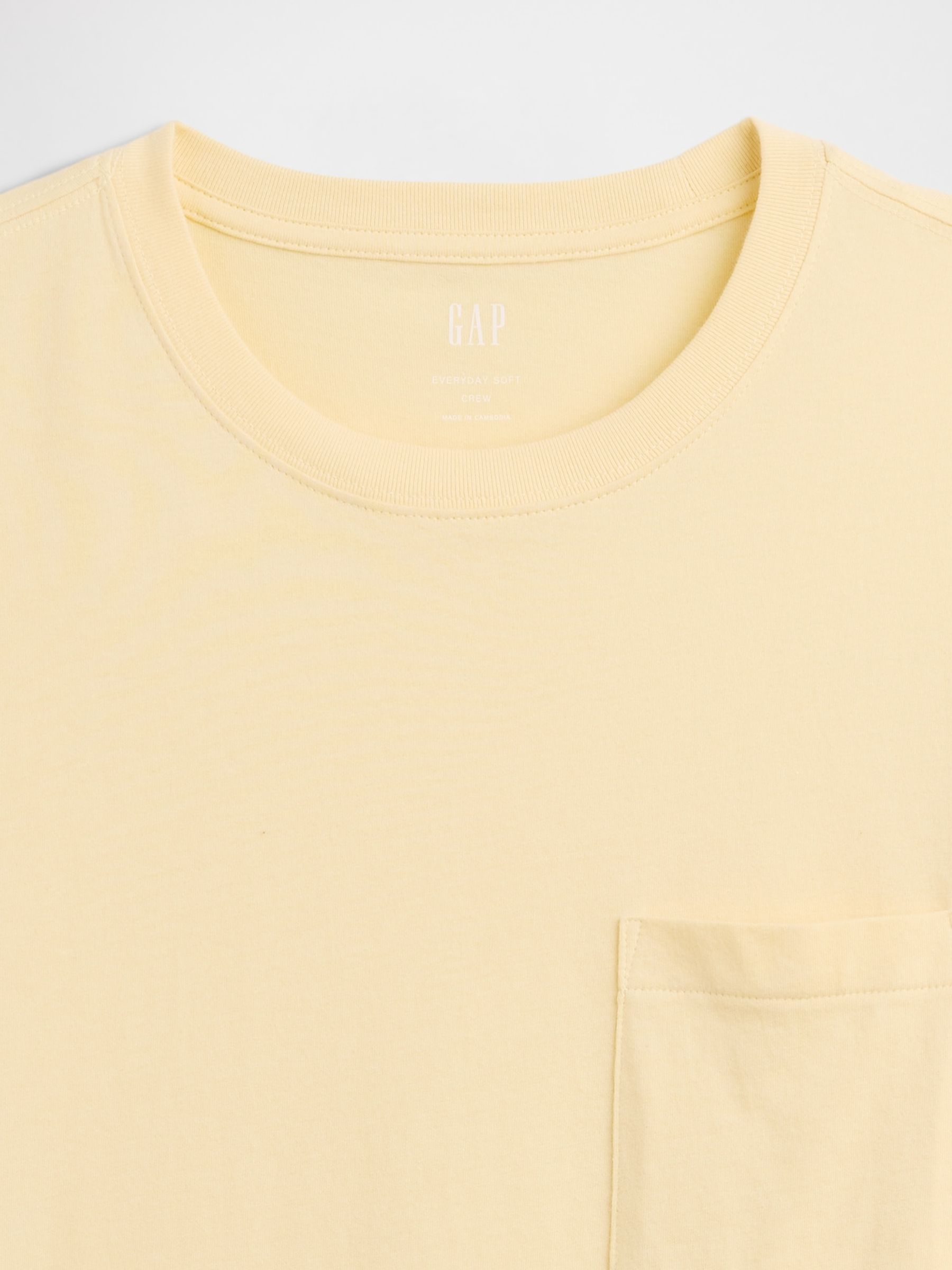 Yellow Everyday Soft Pocket Short Sleeve T-Shirt - Image 5 of 5