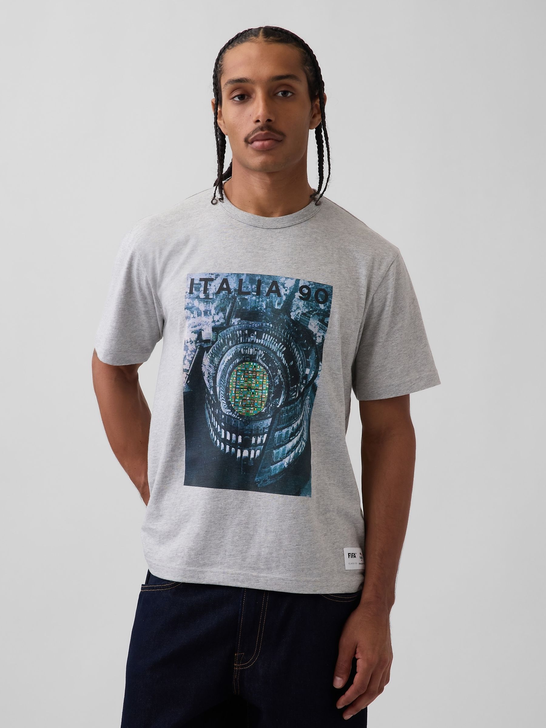 Grey Italy FIFA WORLD CUP™ Relaxed Graphic Short Sleeve T-Shirt - Image 1 of 4