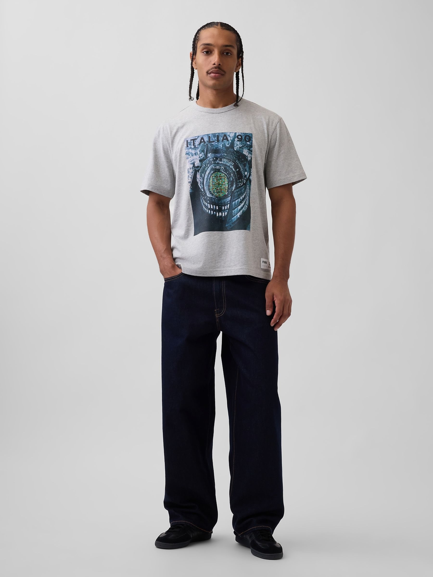 Grey Italy FIFA WORLD CUP™ Relaxed Graphic Short Sleeve T-Shirt - Image 3 of 4