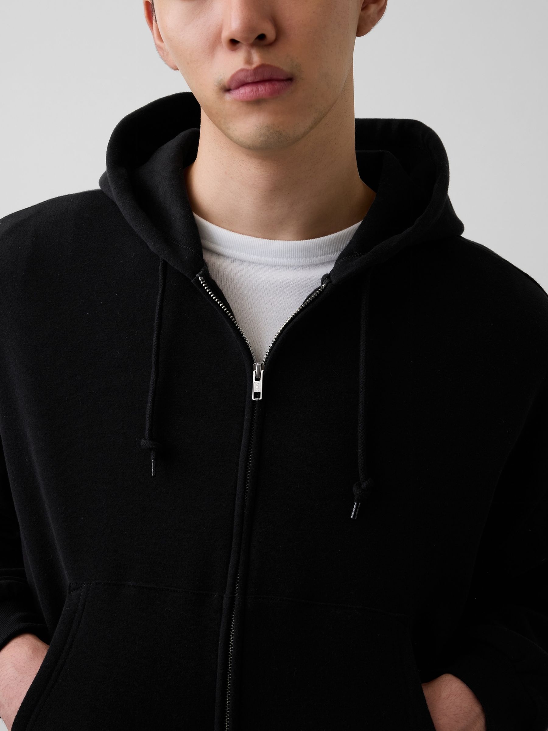 Black VintageSoft Oversized Crop Zip Hoodie - Image 5 of 5