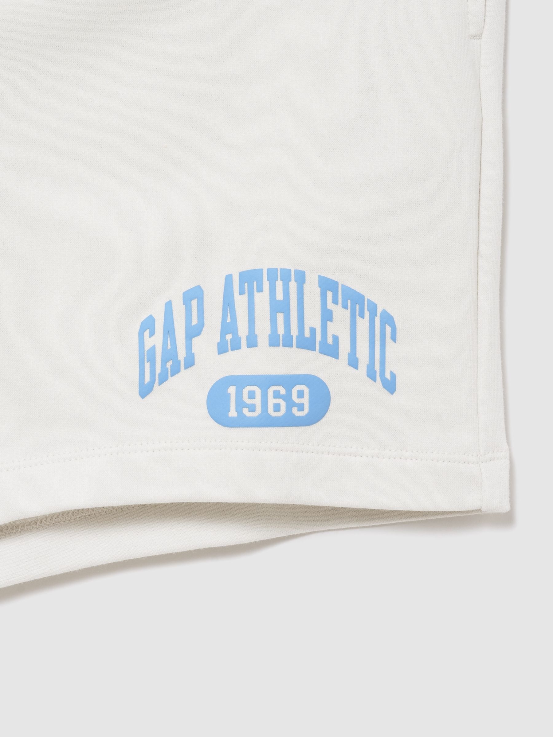 White Relaxed French Terry Graphic Shorts - Image 2 of 2