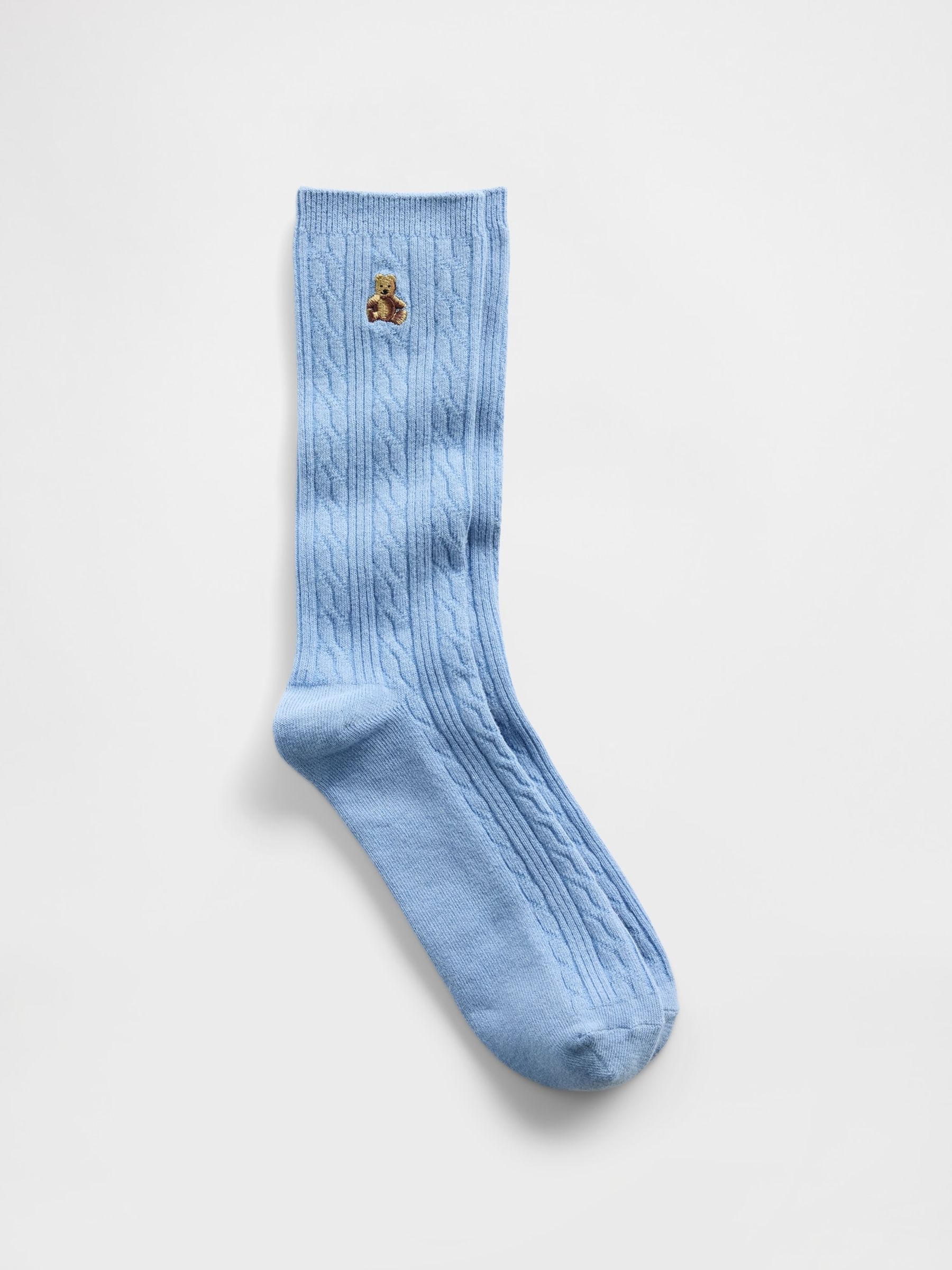 Blue Brannan Bear Cable-Knit Crew Socks - Image 1 of 2