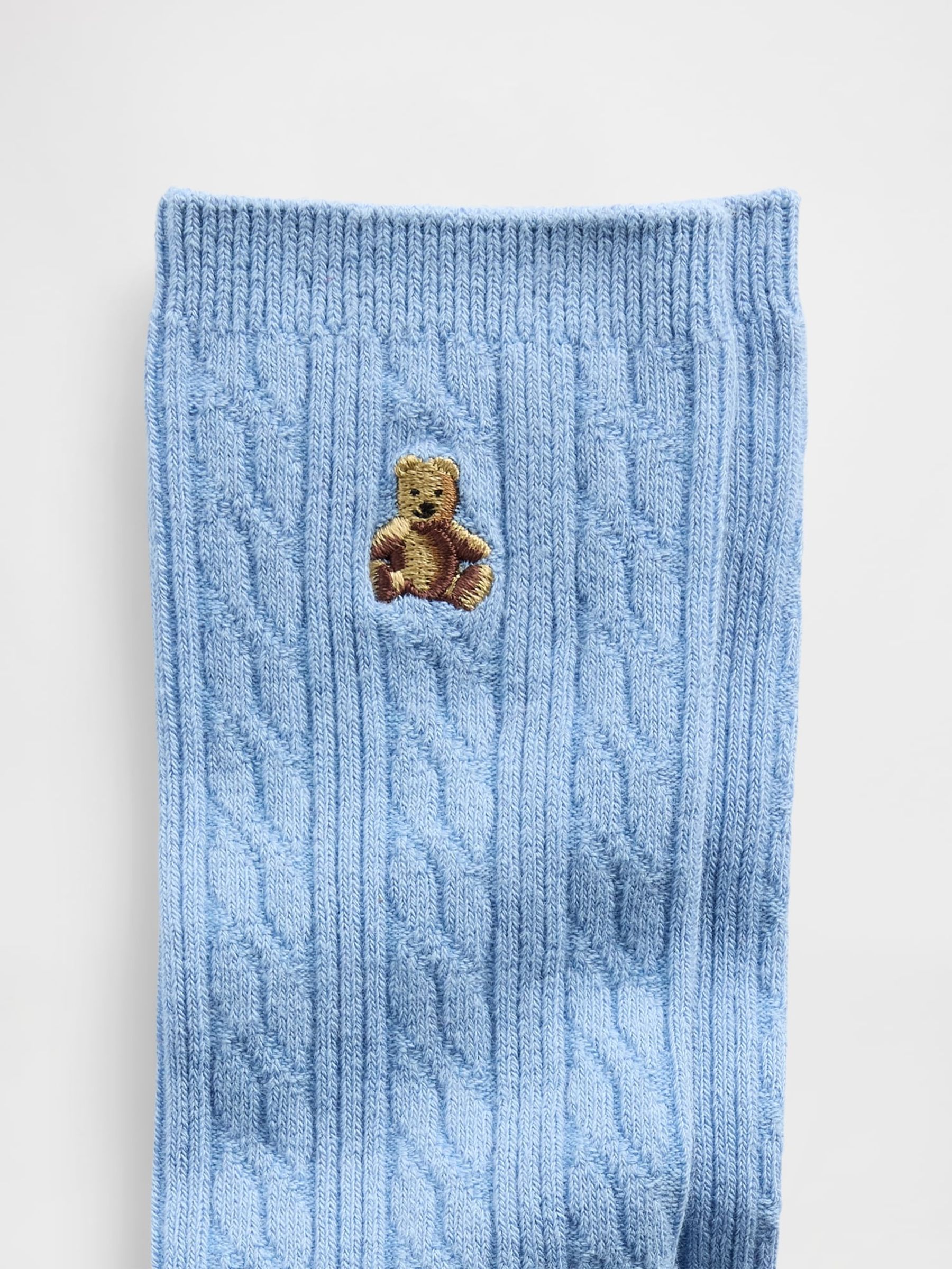 Blue Brannan Bear Cable-Knit Crew Socks - Image 2 of 2