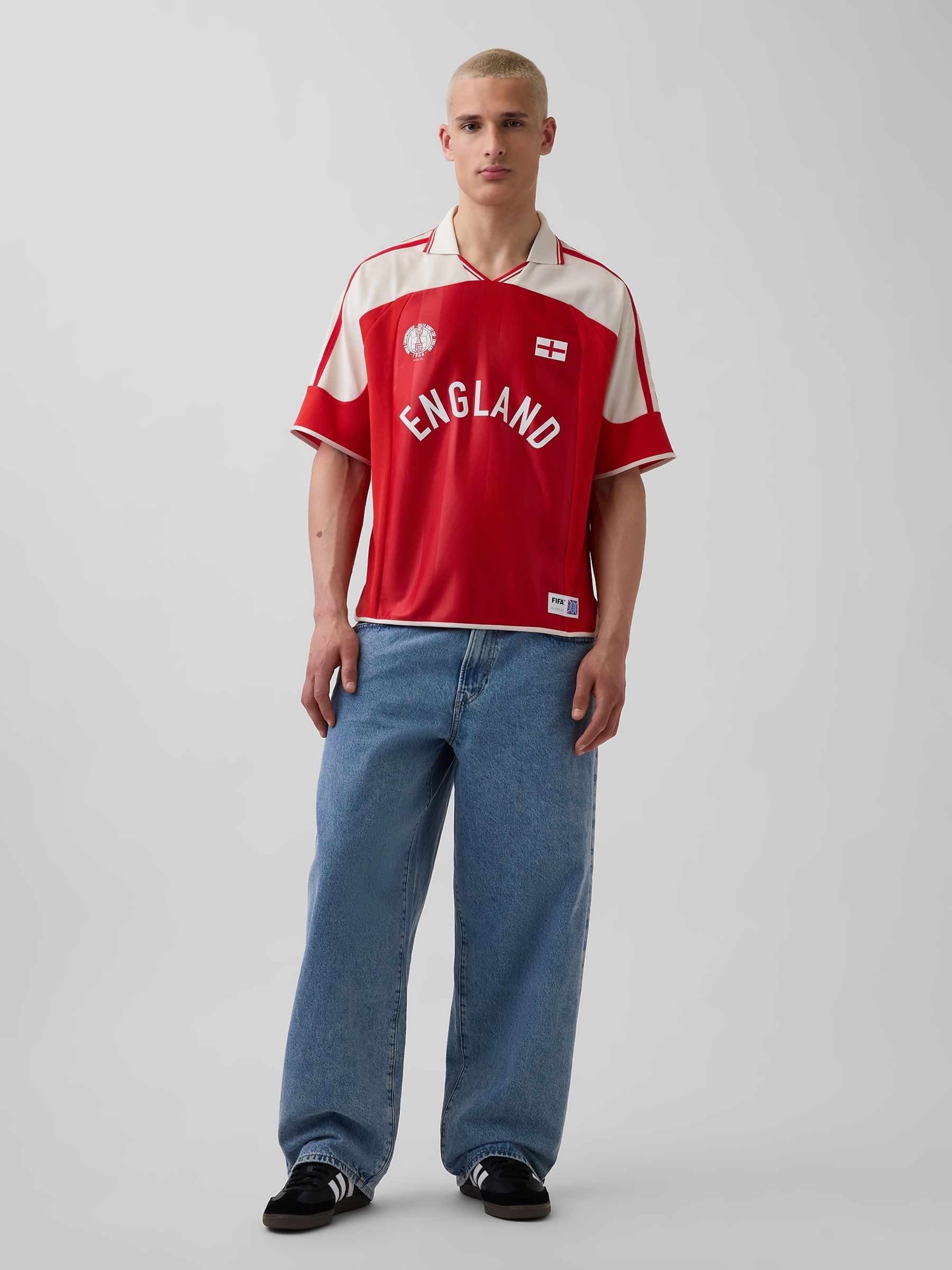 Red England FIFA WORLD CUP™ Oversized Football Jersey T-Shirt - Image 3 of 5