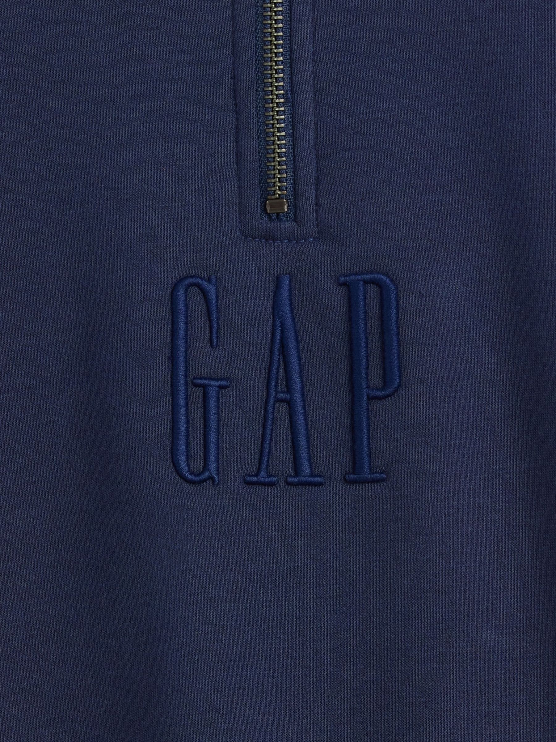 Navy Heavyweight Oversized Logo Quarter-Zip Sweatshirt - Image 4 of 4