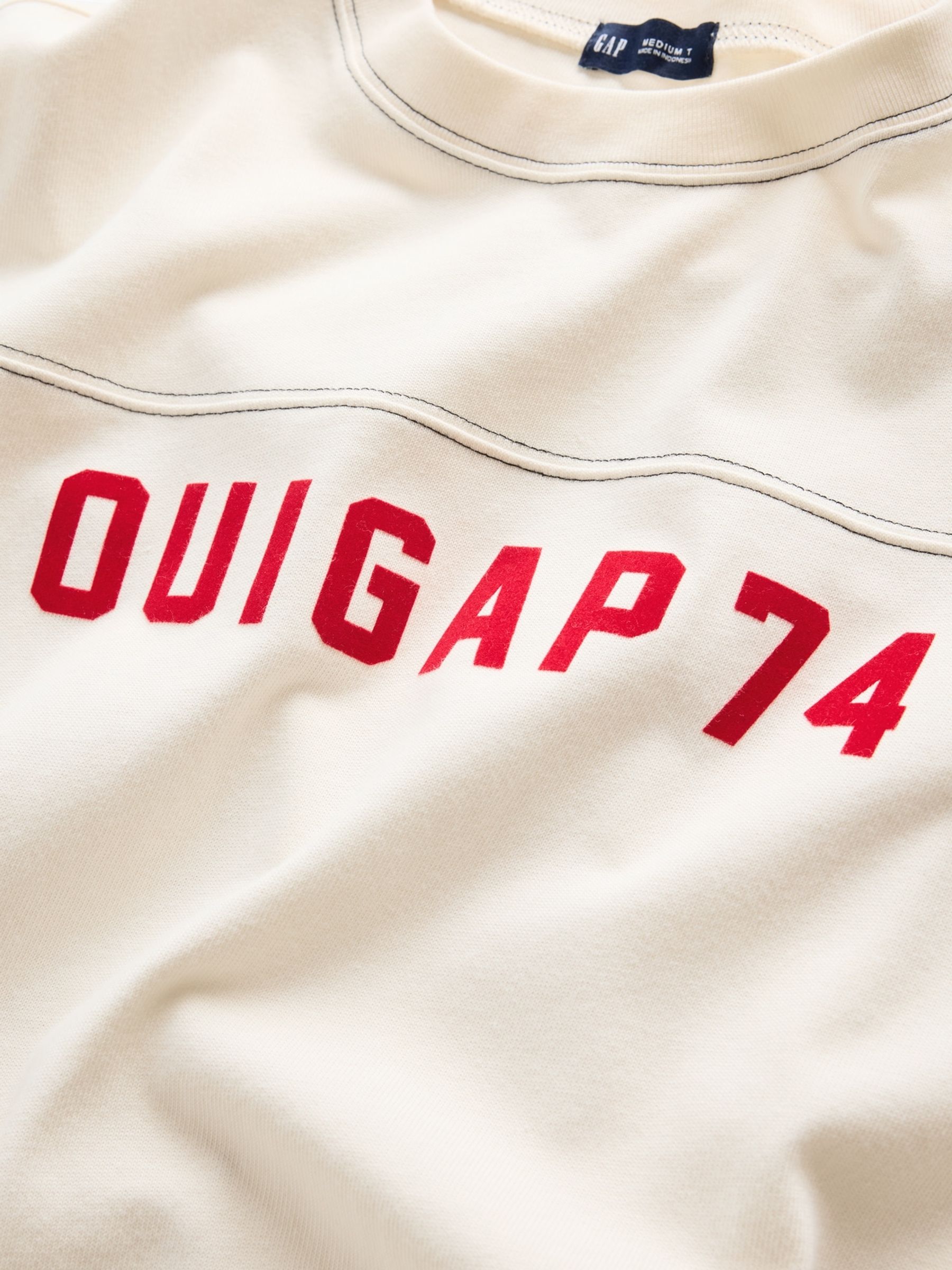 OuiGap Cream Heavyweight Boxy Logo Short Sleeve T-Shirt - Image 5 of 5