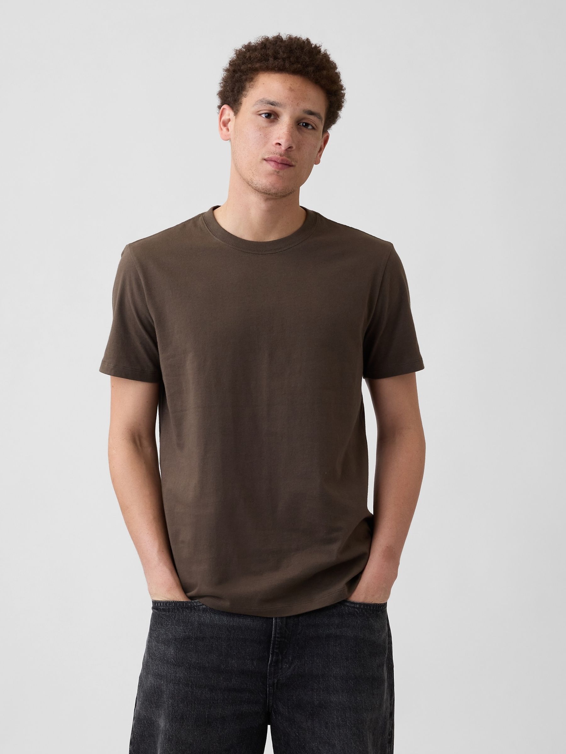 Brown Everyday Soft Crew Neck Short Sleeve T-Shirt - Image 1 of 5