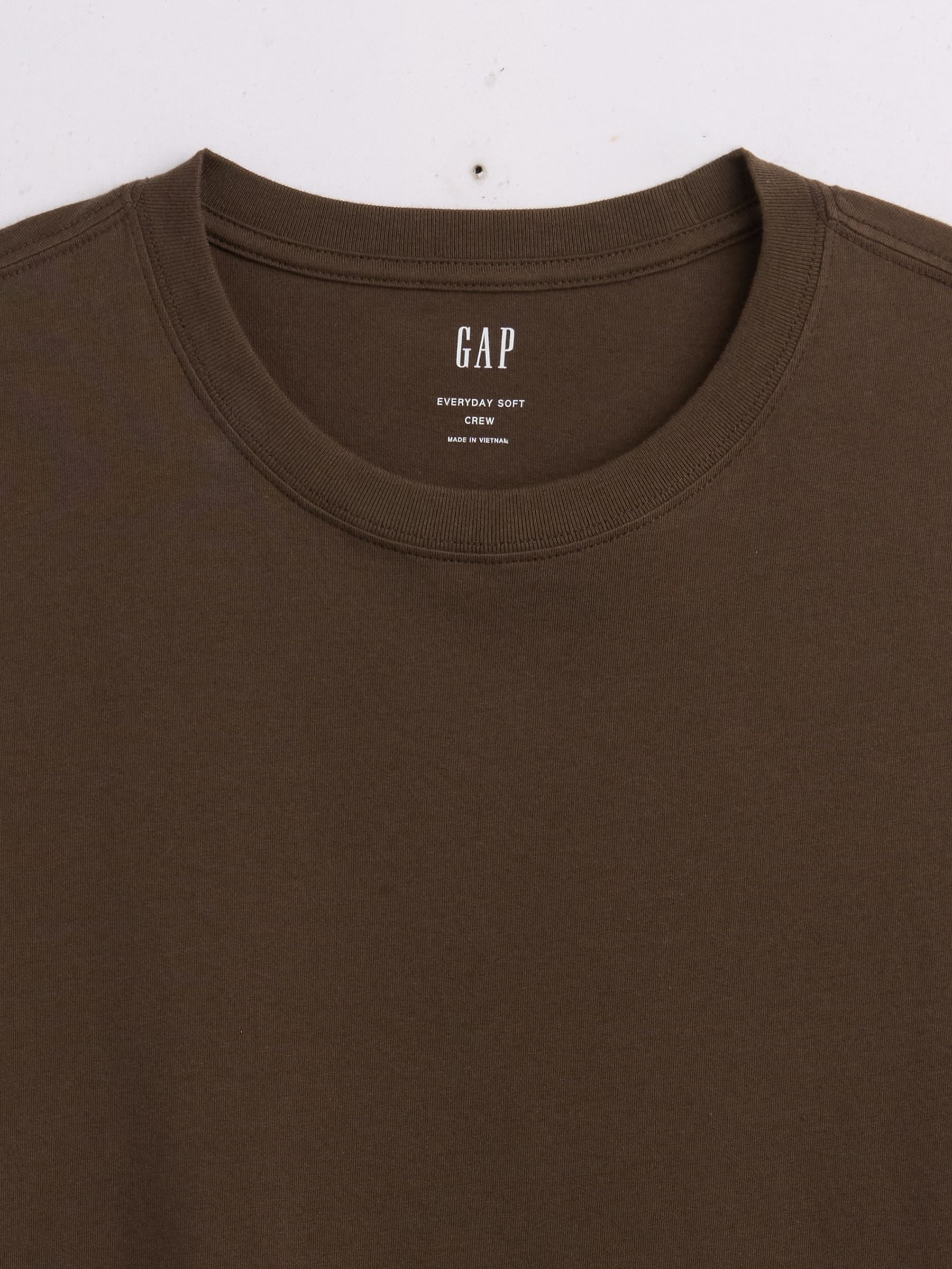 Brown Everyday Soft Crew Neck Short Sleeve T-Shirt - Image 4 of 5
