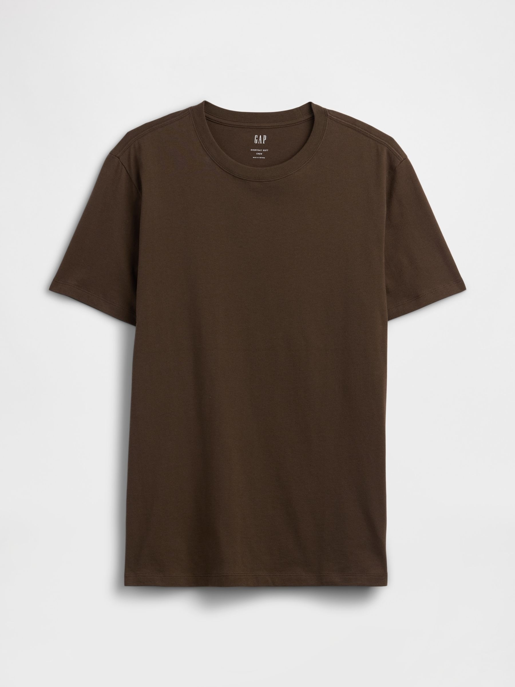 Brown Everyday Soft Crew Neck Short Sleeve T-Shirt - Image 5 of 5