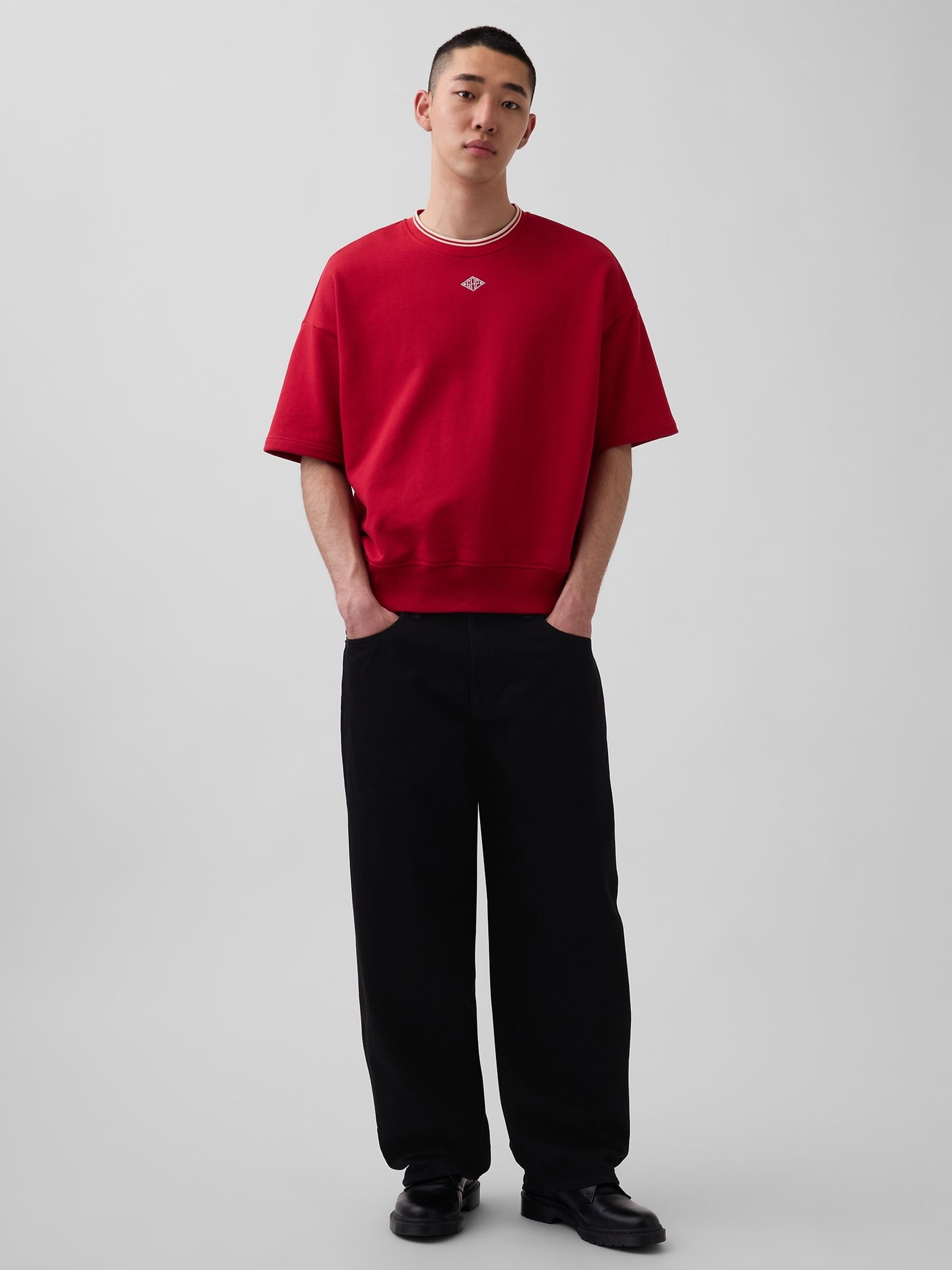 x OuiGap Red Heavyweight French Terry T-Shirt - Image 3 of 4