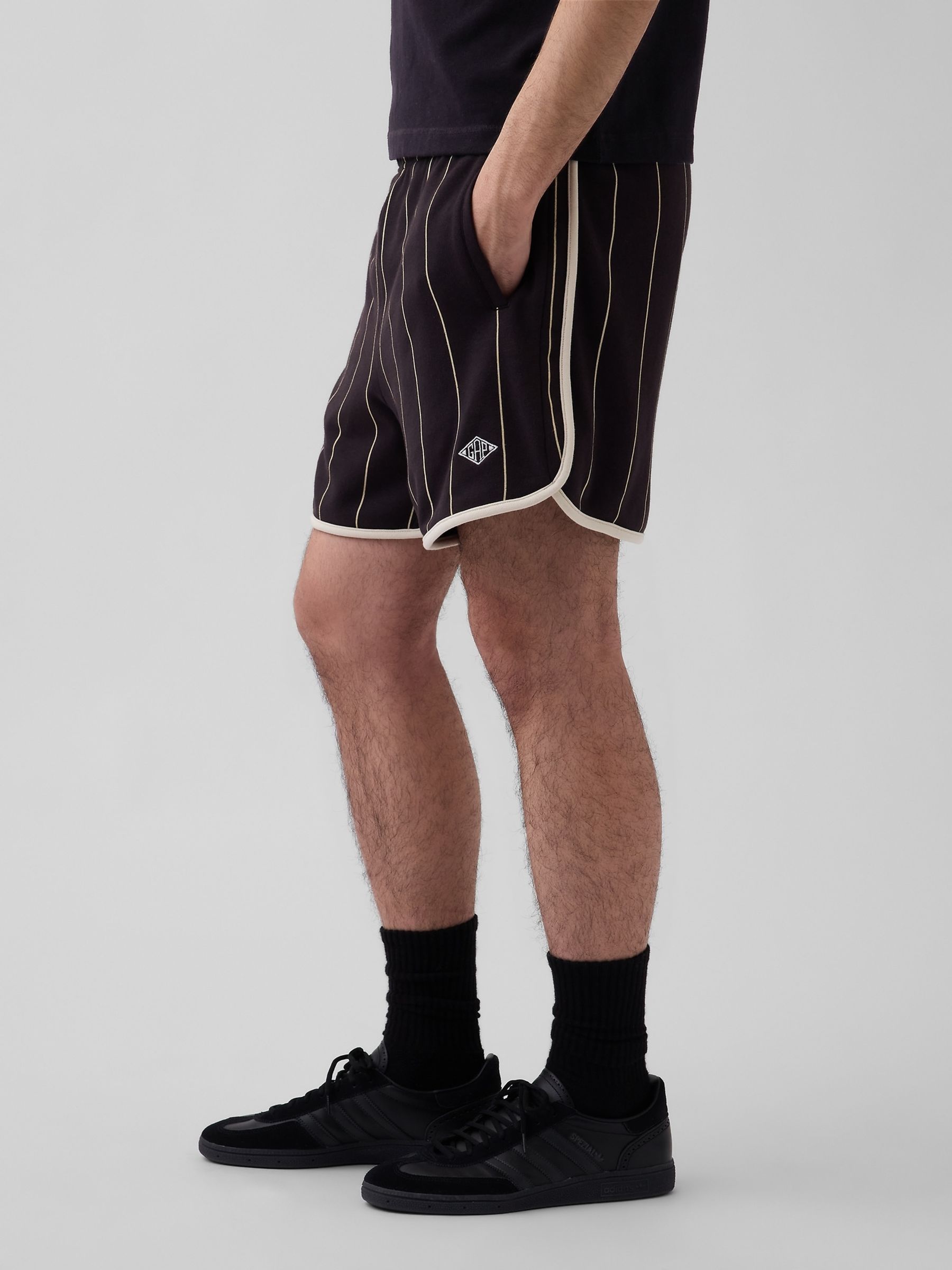 OuiGap Black Stripe Vintage Soft French Terry Sweat Shorts - Image 2 of 3