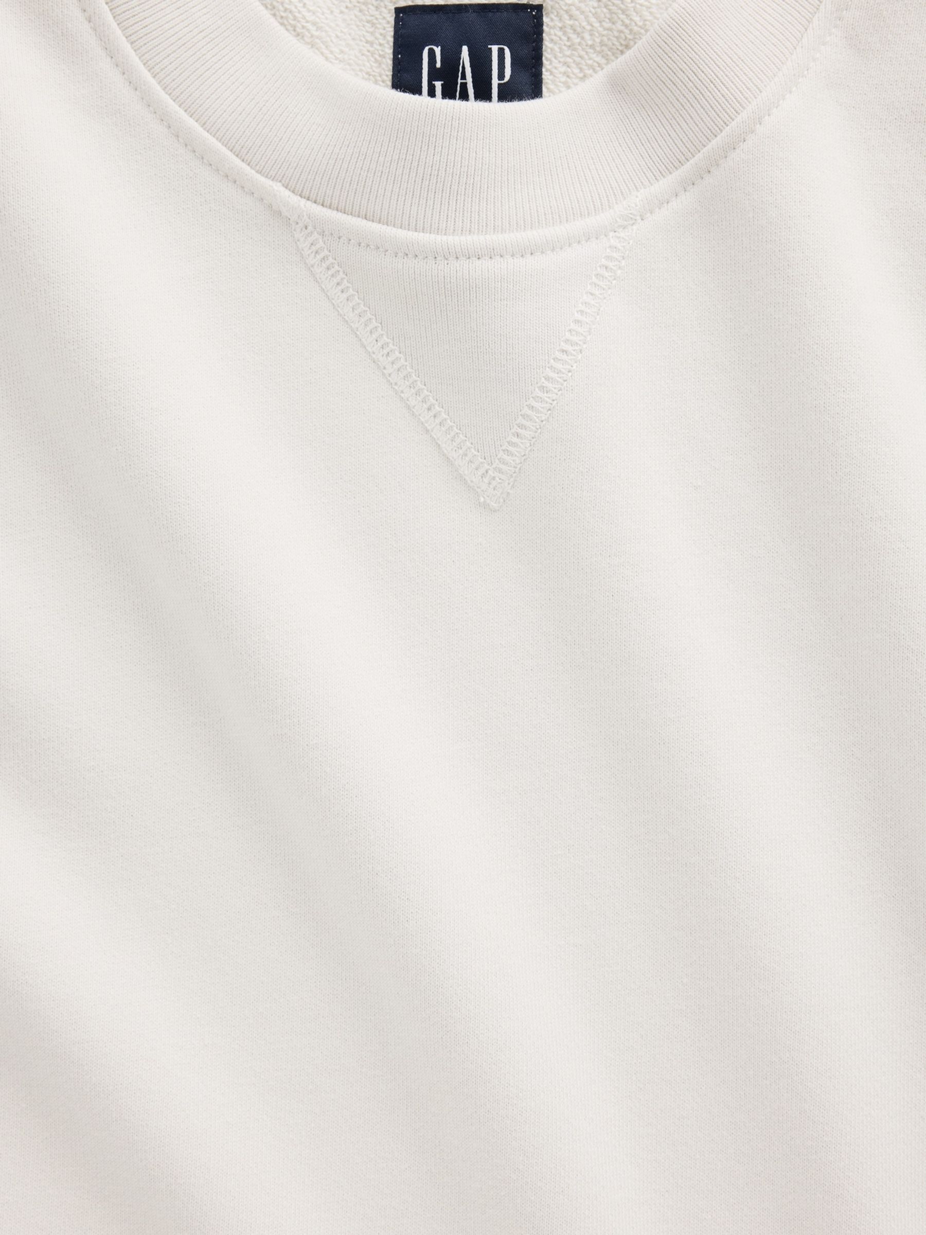 Cream Heavyweight French Terry Oversized Short Sleeve Sweatshirt - Image 4 of 4