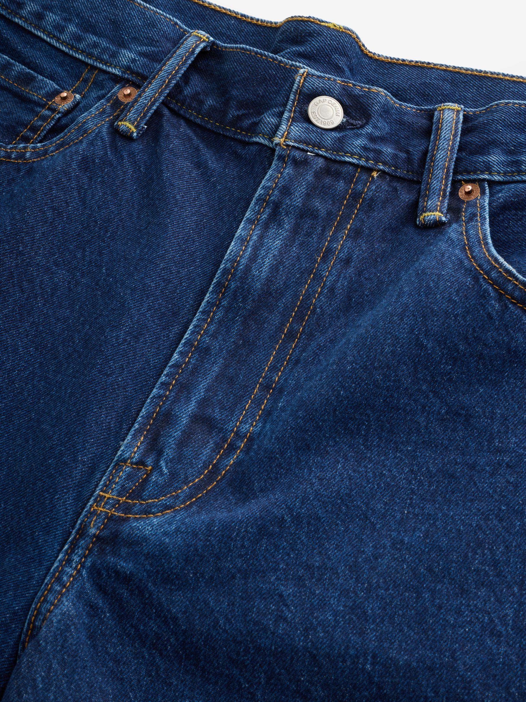 Dark Wash Loose Denim Shorts - Image 3 of 5