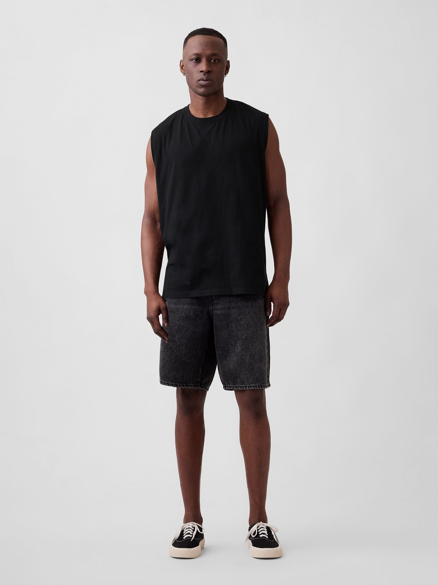 Black Everyday Soft Relaxed Muscle Vest - Image 3 of 5