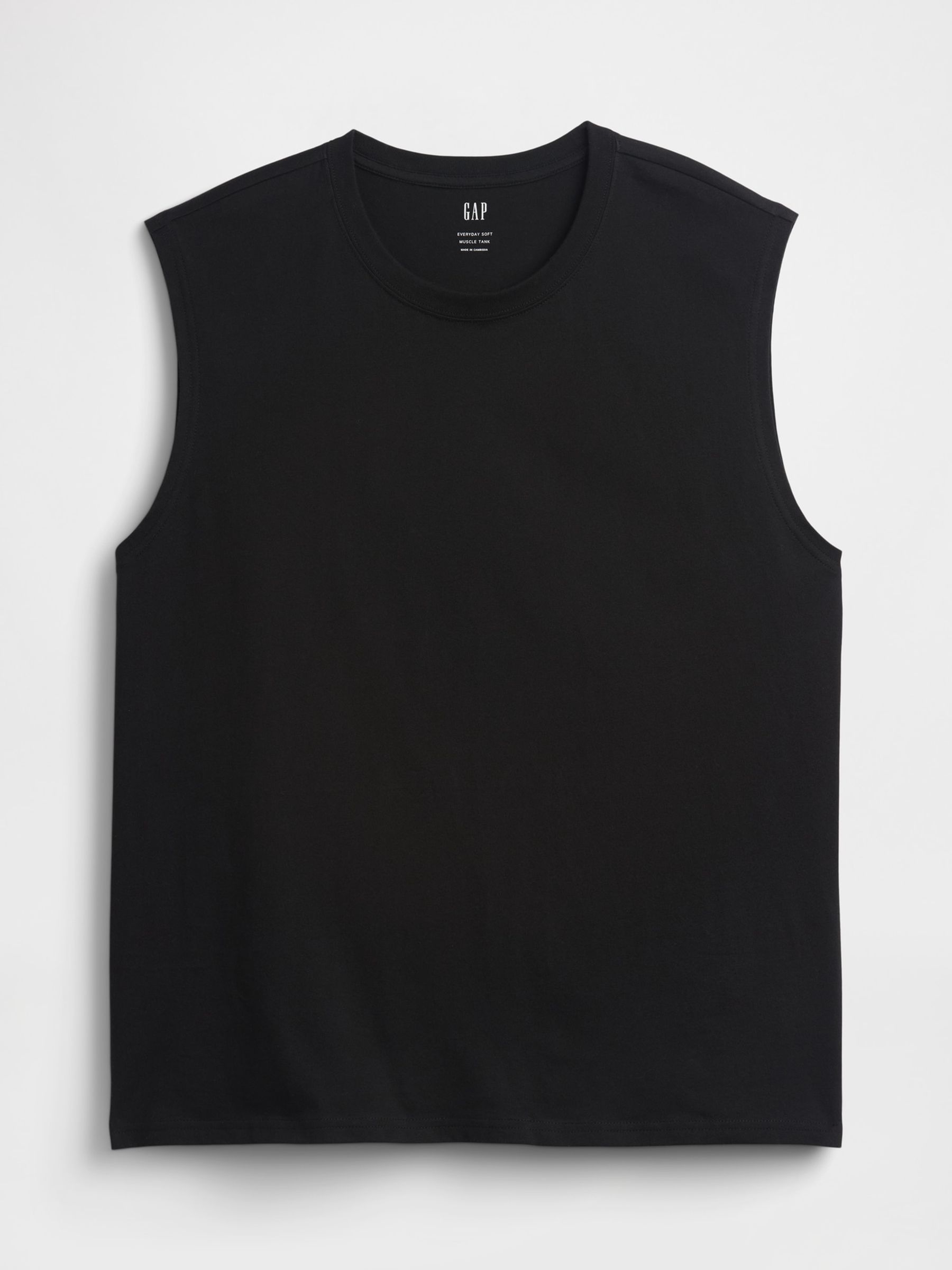 Black Everyday Soft Relaxed Muscle Vest - Image 4 of 5