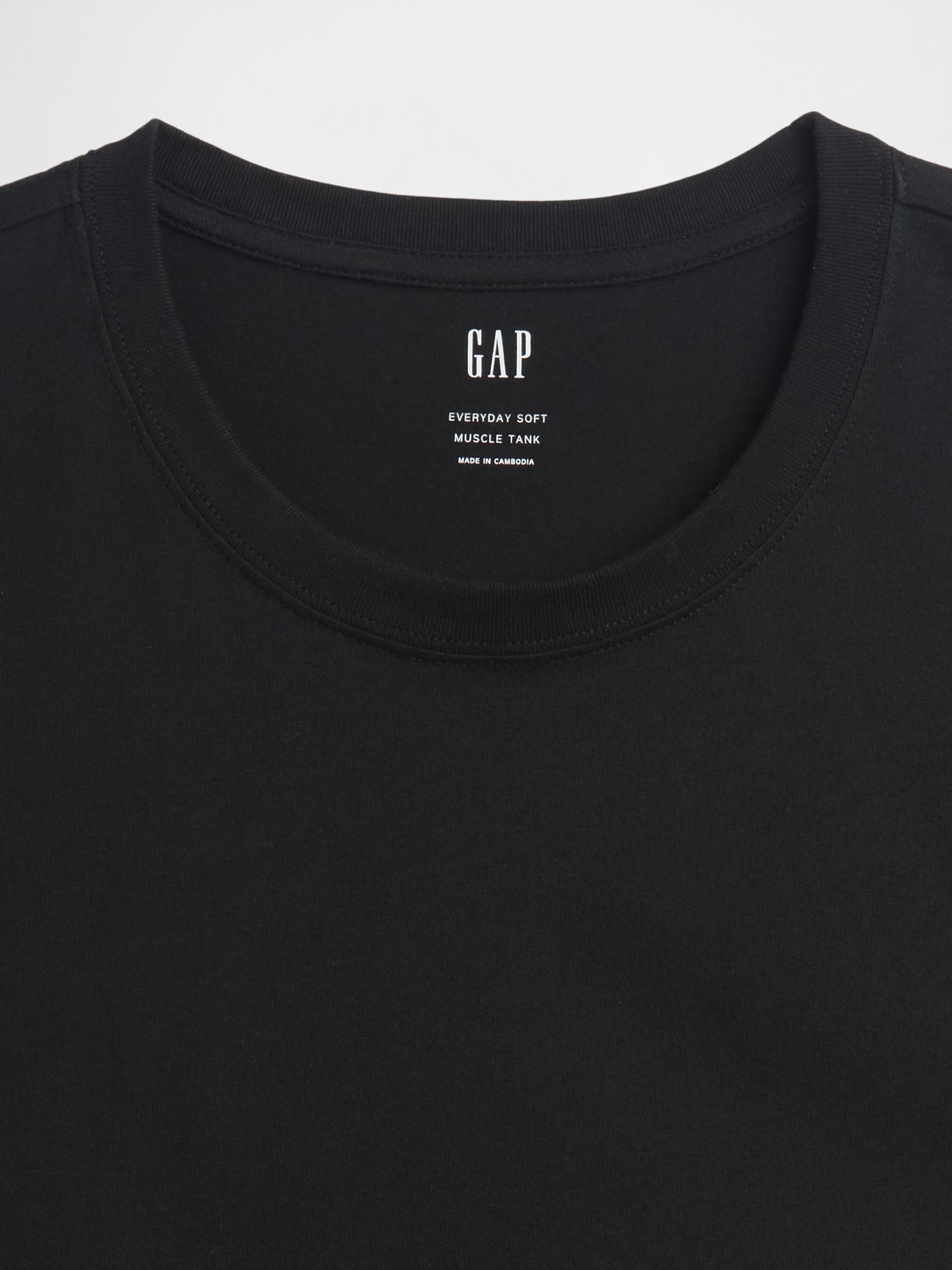 Black Everyday Soft Relaxed Muscle Vest - Image 5 of 5