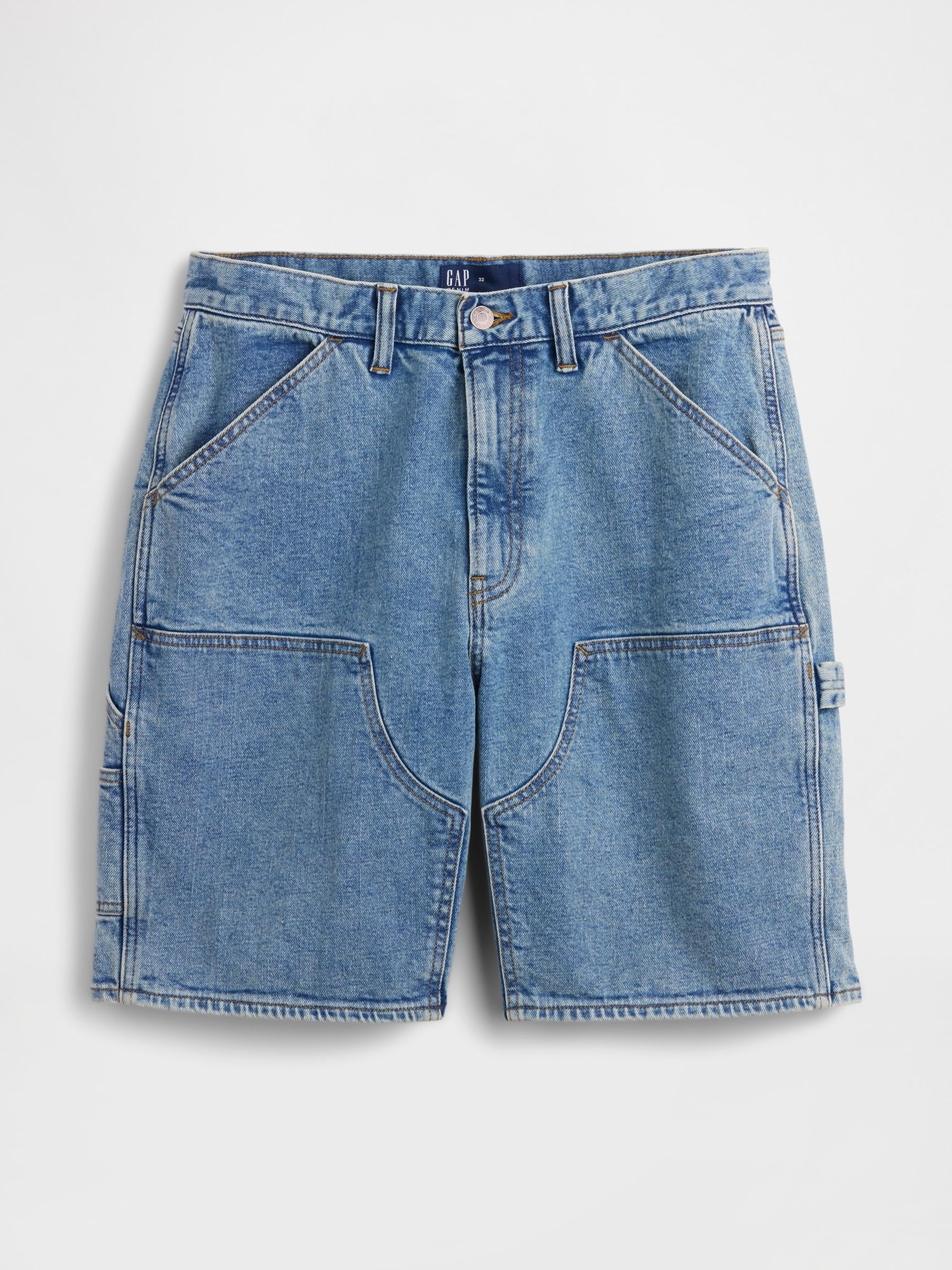 Medium Wash 9 inch Denim Carpenter Shorts - Image 6 of 6