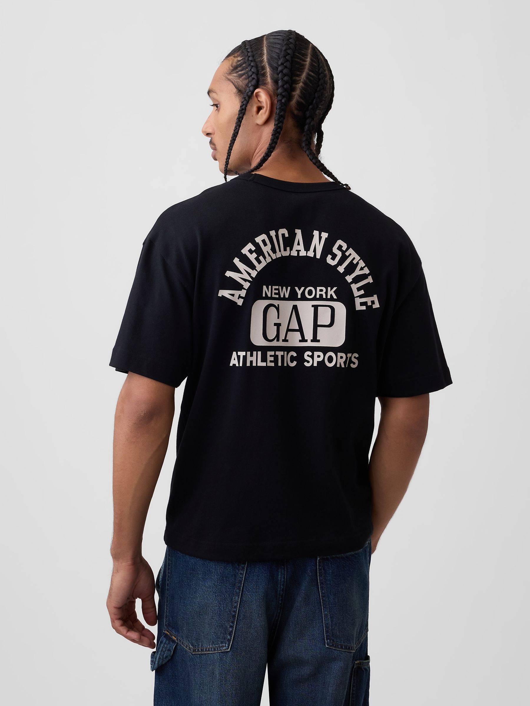 Black Heavyweight Logo Relaxed Crop T-Shirt - Image 2 of 4 Black Heavyweight Logo Relaxed Crop T-Shirt - Image 2 of 4