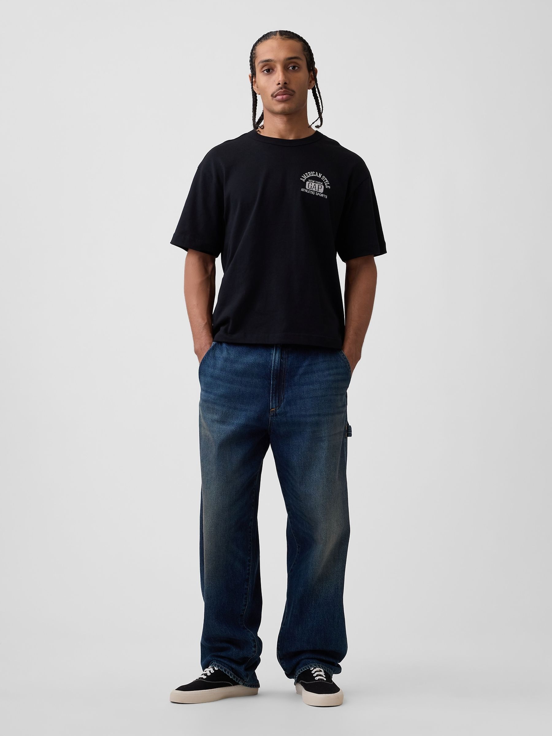Black Heavyweight Logo Relaxed Crop T-Shirt - Image 3 of 4