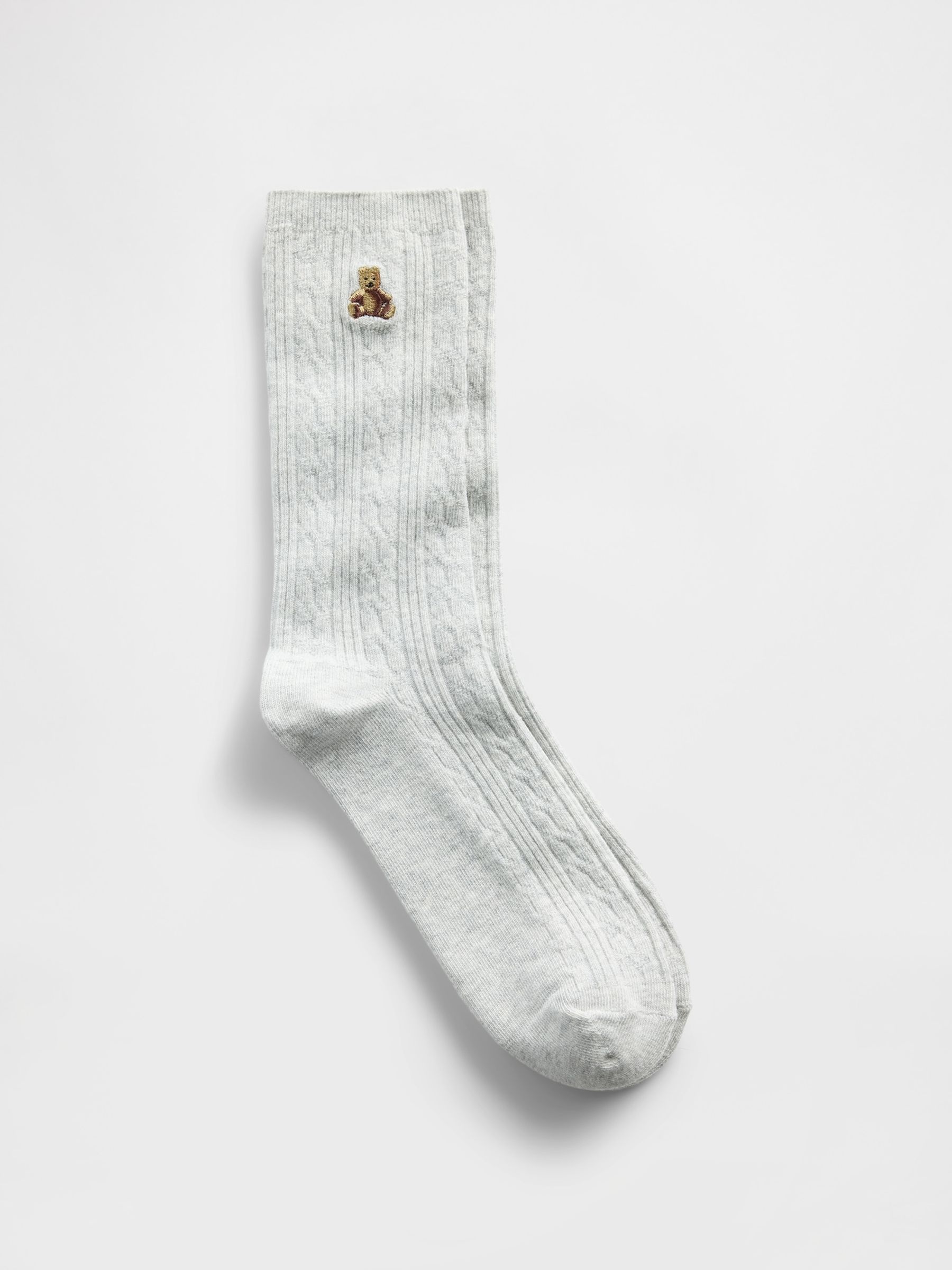 Grey Brannan Bear Cable-Knit Crew Socks - Image 1 of 2