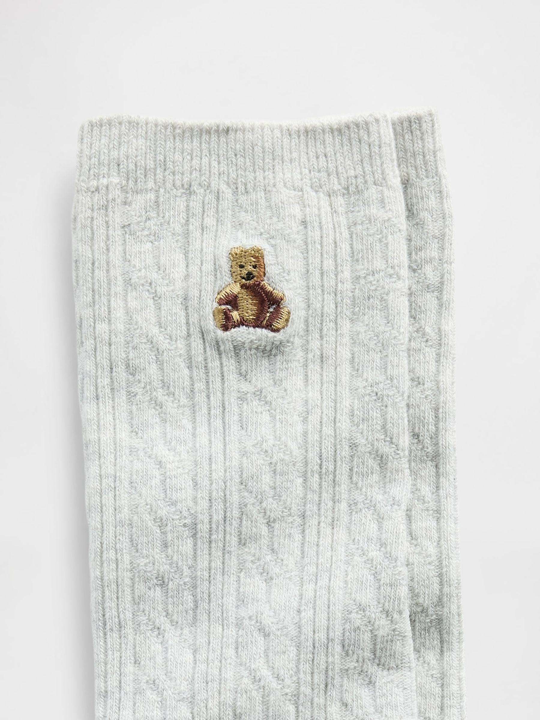 Grey Brannan Bear Cable-Knit Crew Socks - Image 2 of 2
