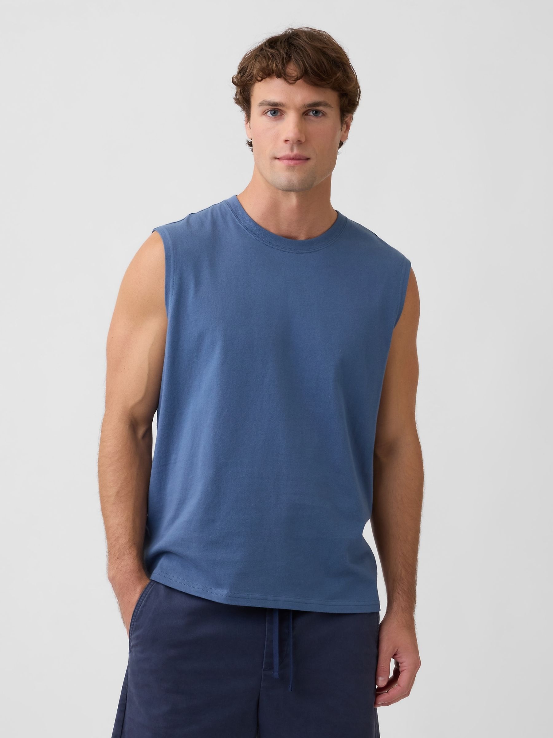 Blue Everyday Soft Relaxed Muscle Vest - Image 1 of 3
