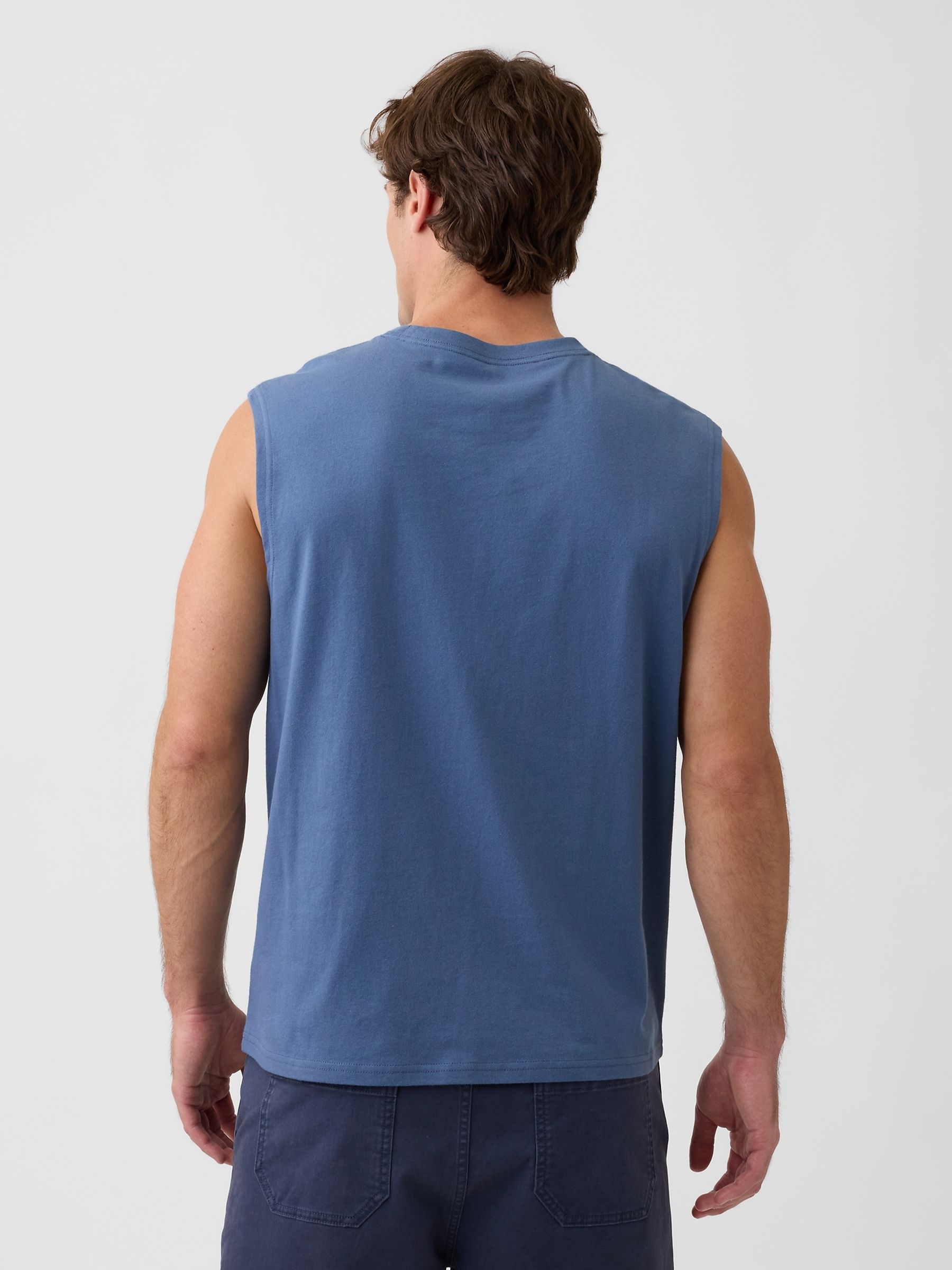 Blue Everyday Soft Relaxed Muscle Vest - Image 2 of 3