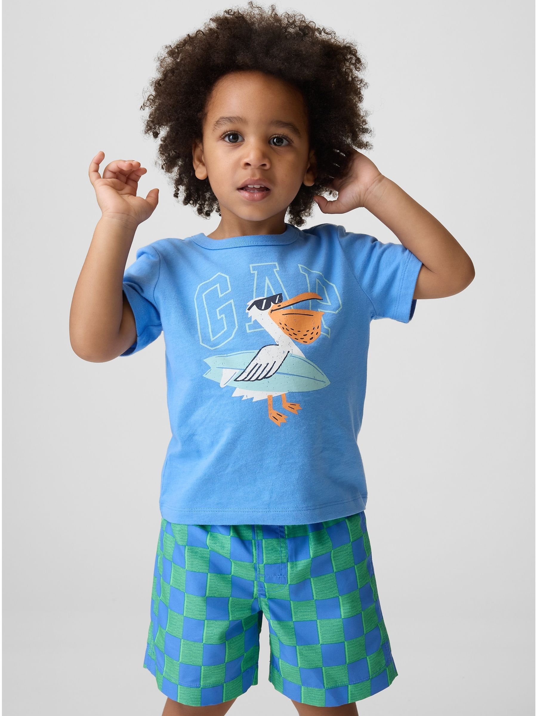 Blue Pelican Graphic Logo Short Sleeve T-Shirt - Image 1 of 4 Blue Pelican Graphic Logo Short Sleeve T-Shirt - Image 1 of 4