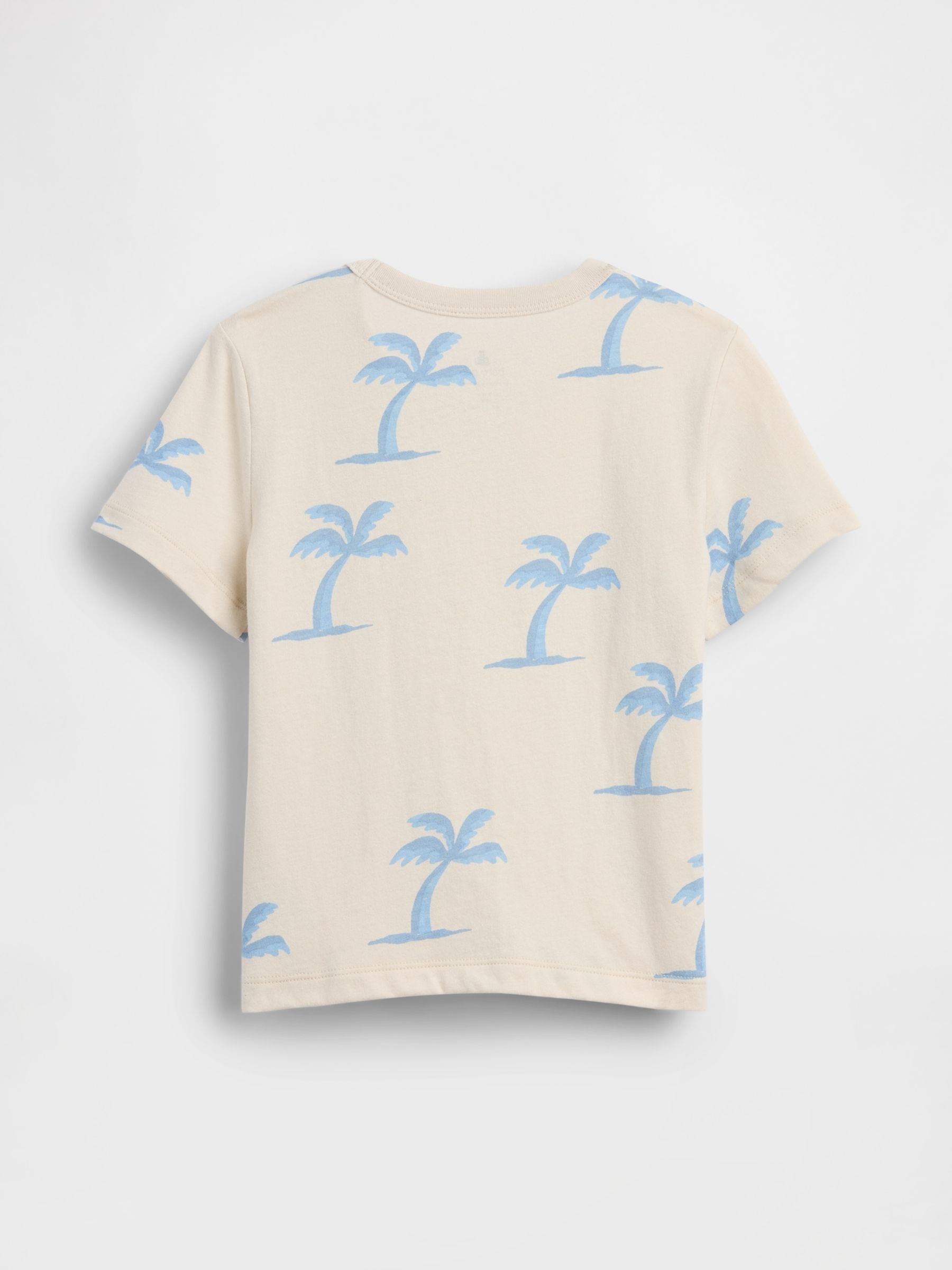 Cream Palm Tree Graphic Logo Short Sleeve T-Shirt - Image 2 of 3