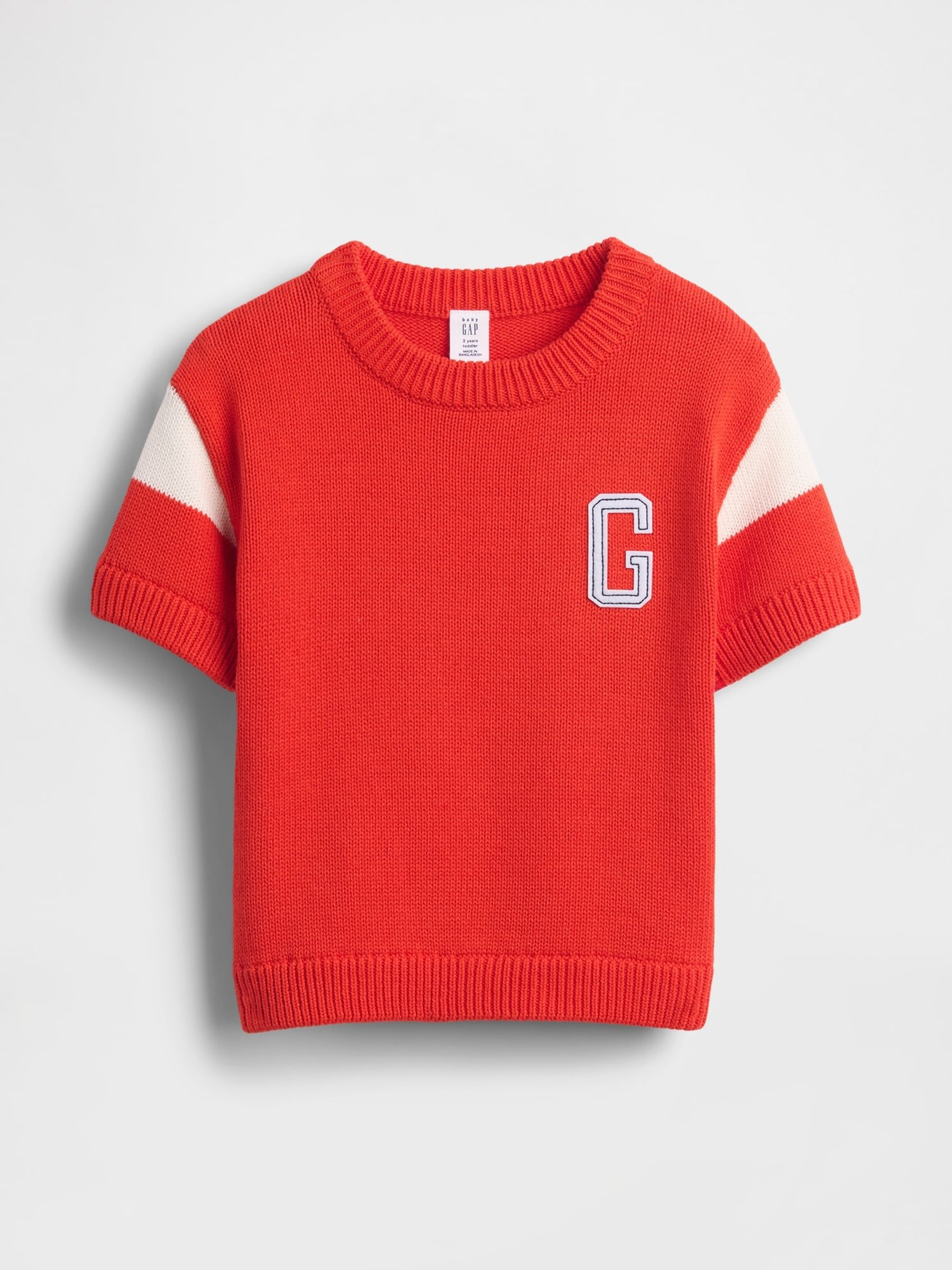 Red Varsity Logo Knitted Short Sleeve Jumper - Image 2 of 4