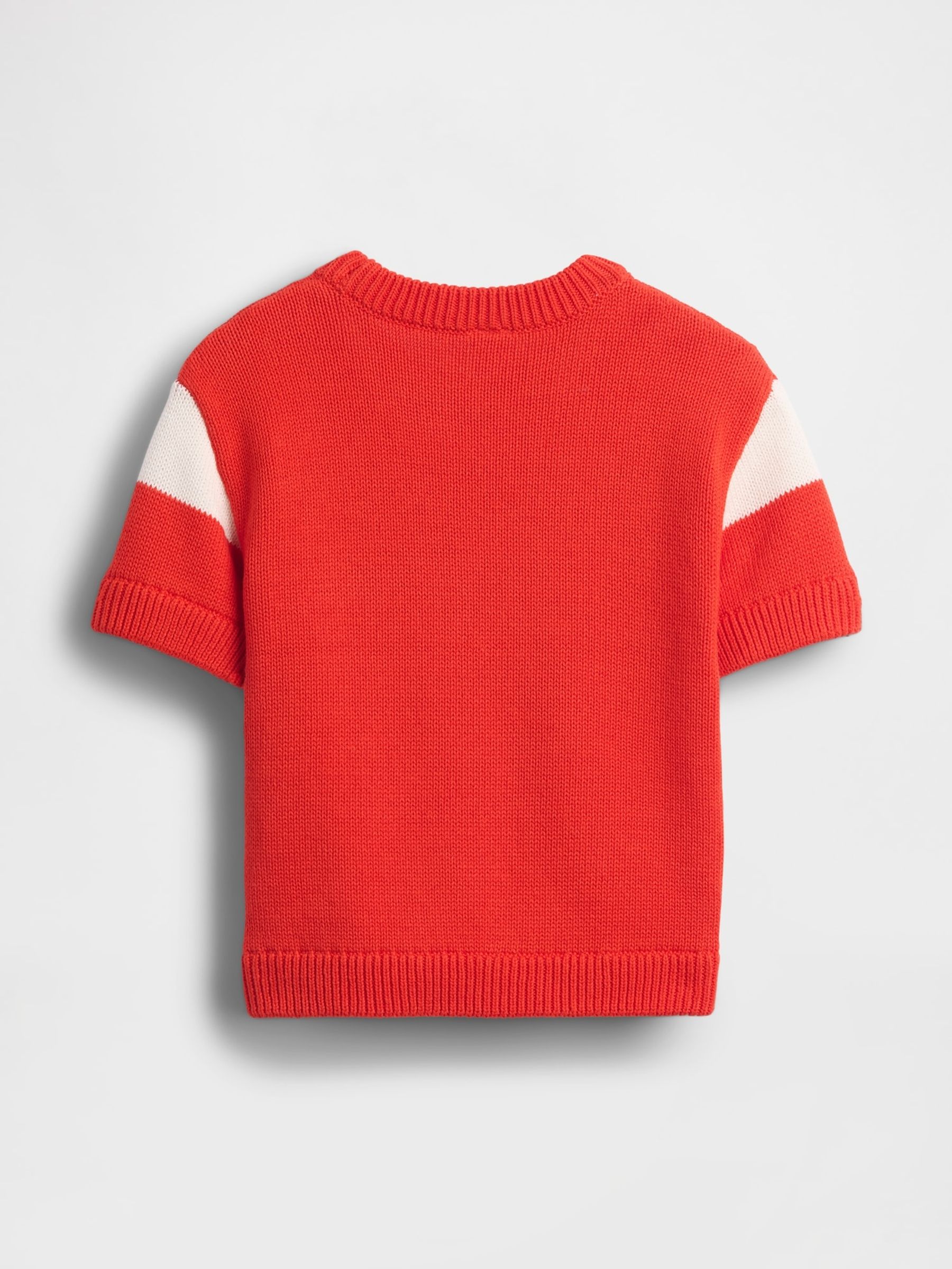 Red Varsity Logo Knitted Short Sleeve Jumper - Image 3 of 4