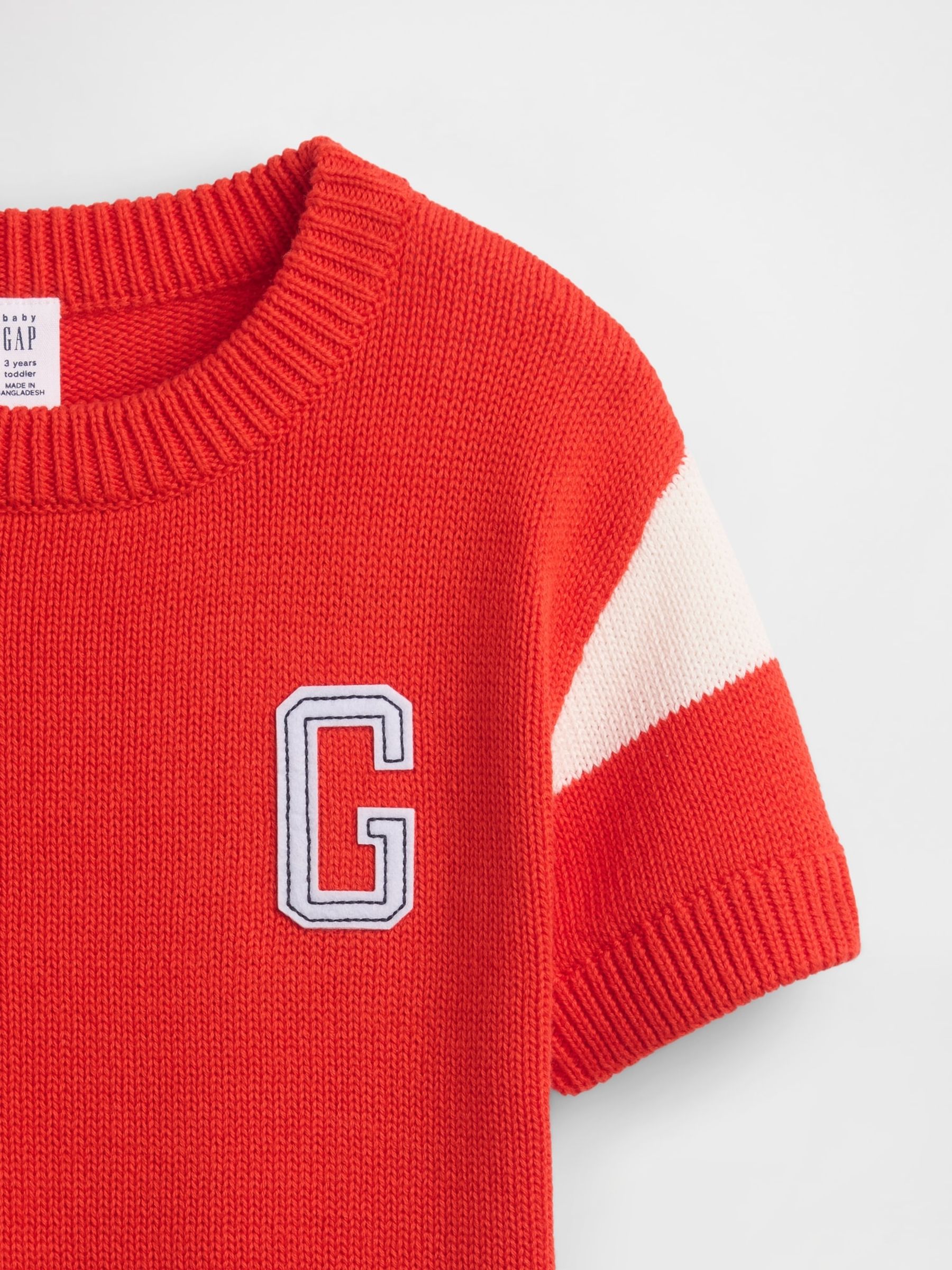 Red Varsity Logo Knitted Short Sleeve Jumper - Image 4 of 4