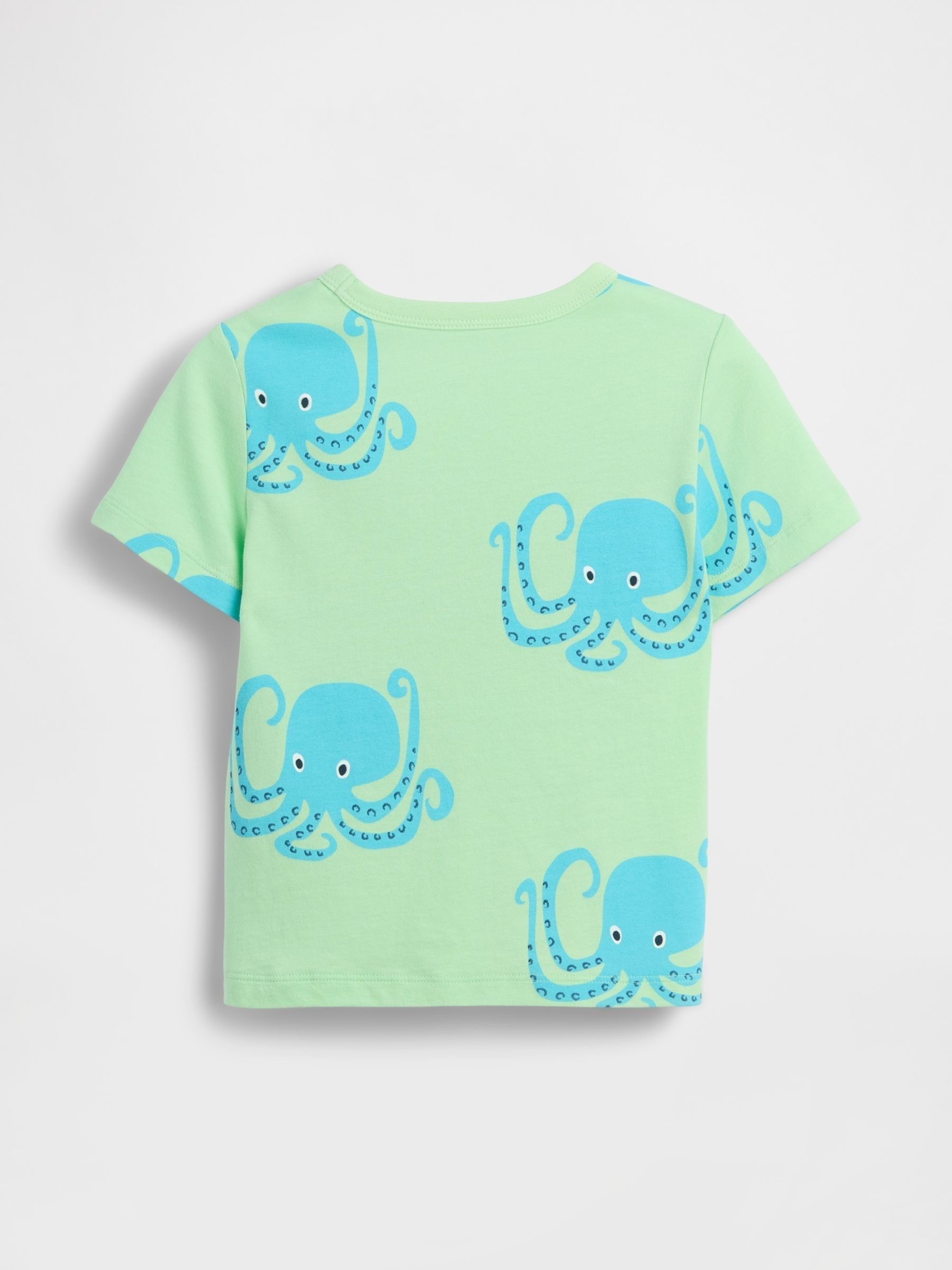 Green Octopus Graphic Logo Short Sleeve T-Shirt - Image 2 of 3