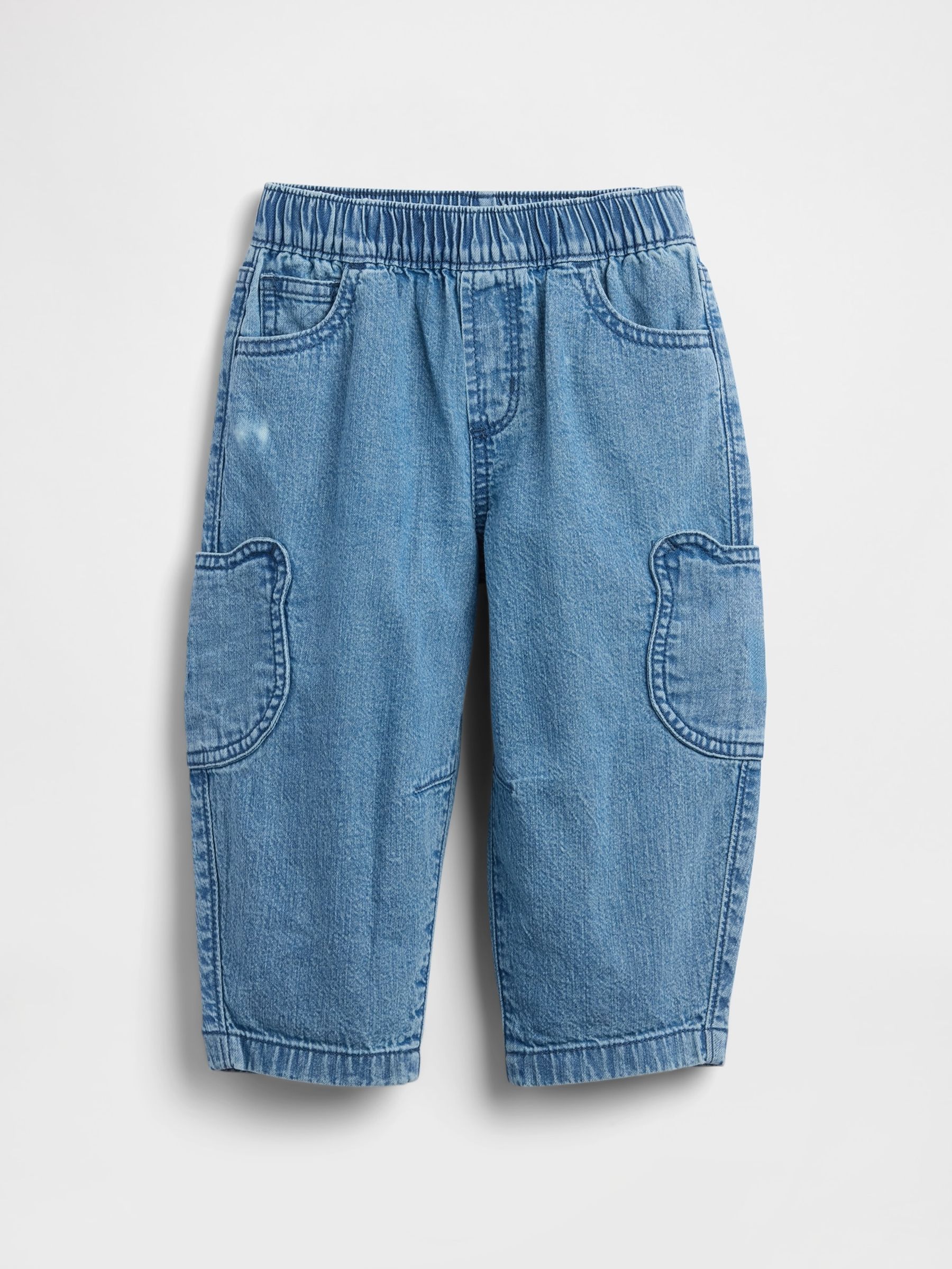 Medium Wash Brannan Bear Pocket Pull-On Barrel Jeans - Image 2 of 4