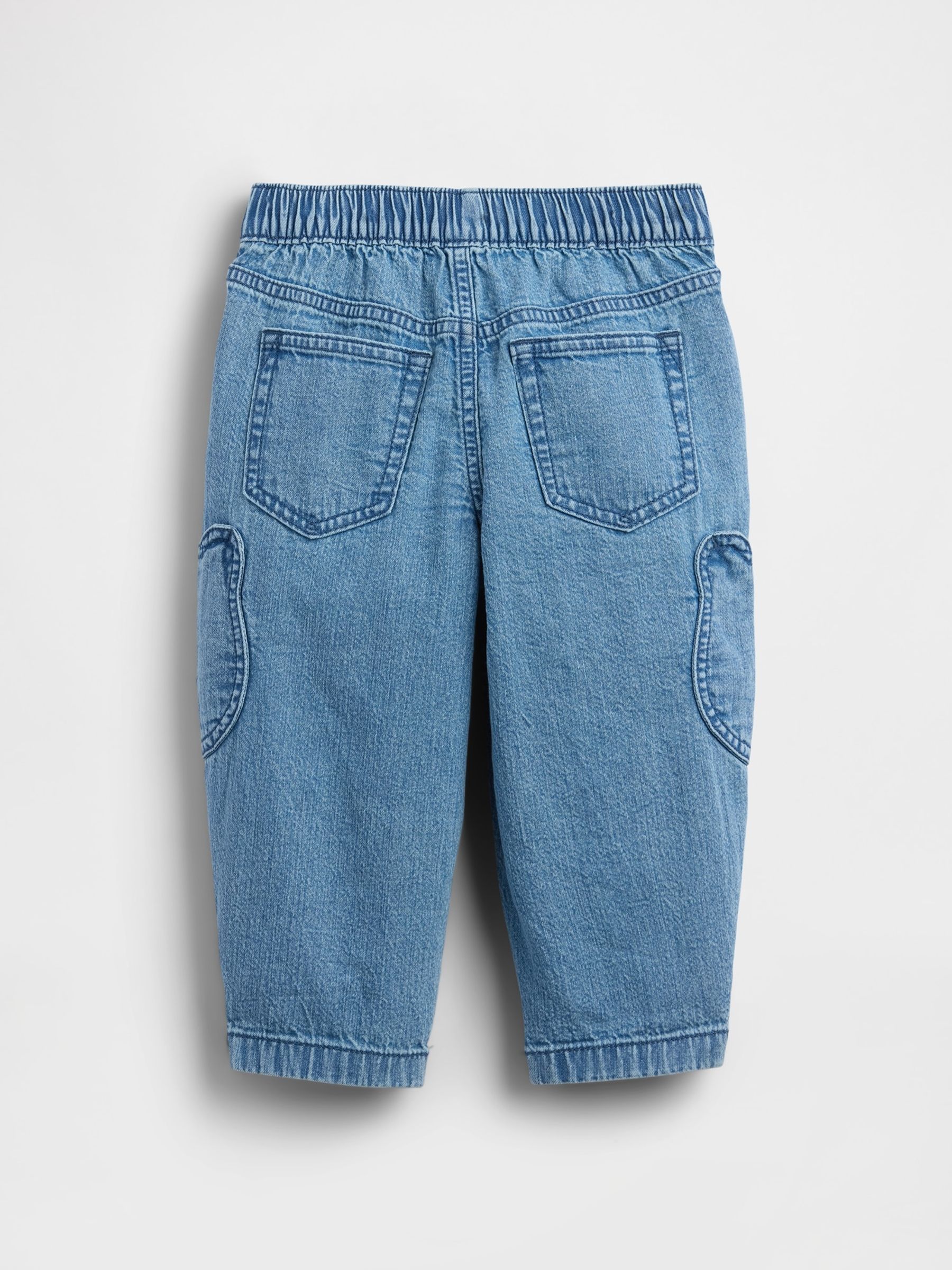 Medium Wash Brannan Bear Pocket Pull-On Barrel Jeans - Image 3 of 4
