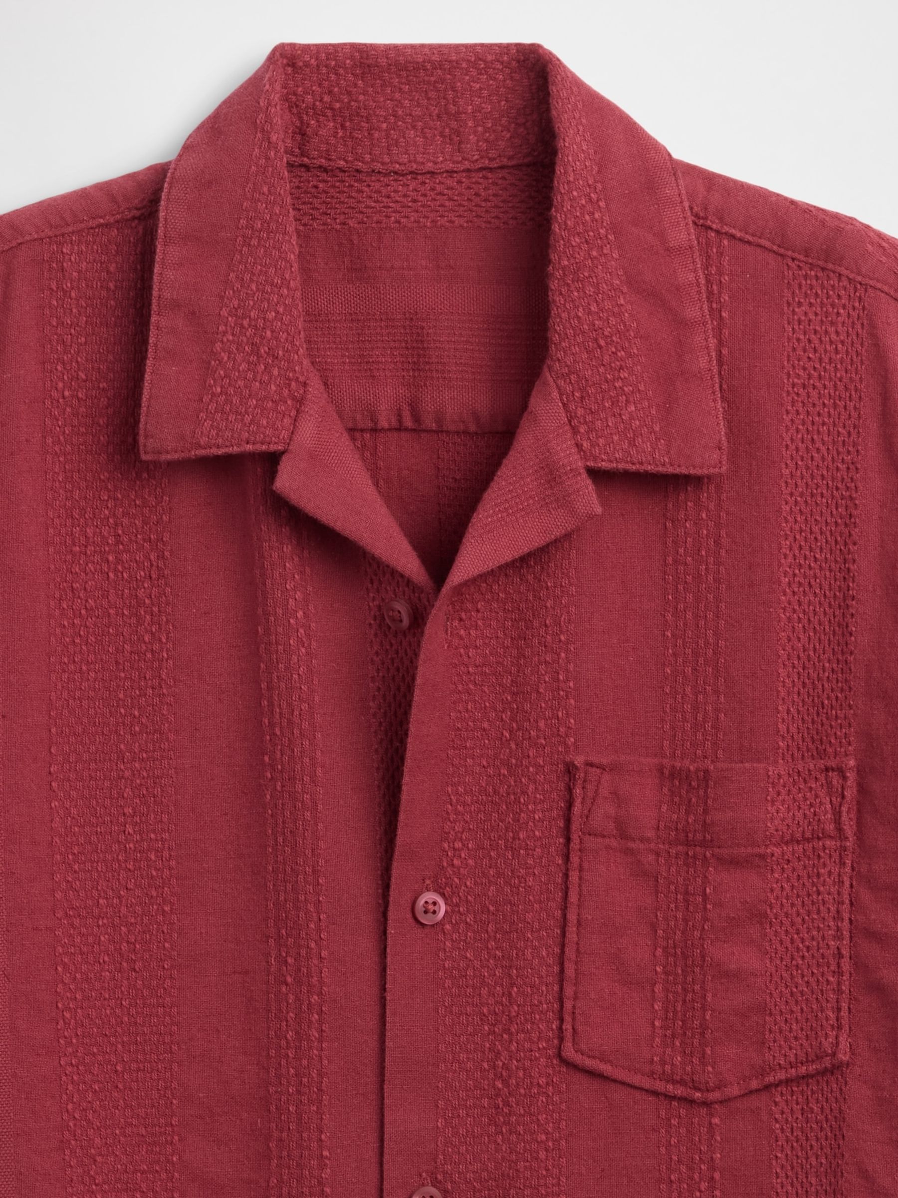 Red Textured Holiday Shirt - Image 3 of 3