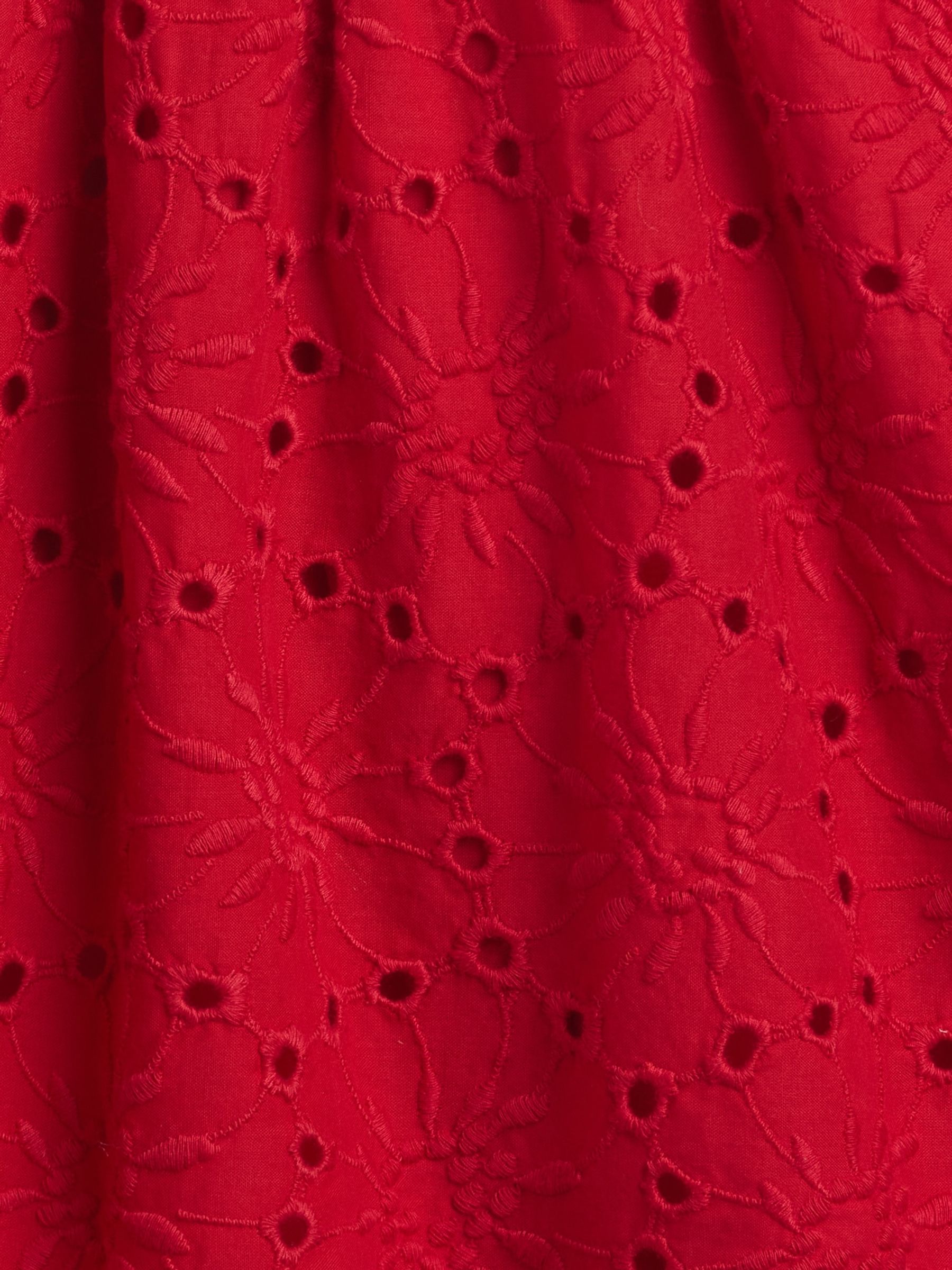 Red Smocked Eyelet Dress - Image 3 of 3 Red Smocked Eyelet Dress - Image 3 of 3