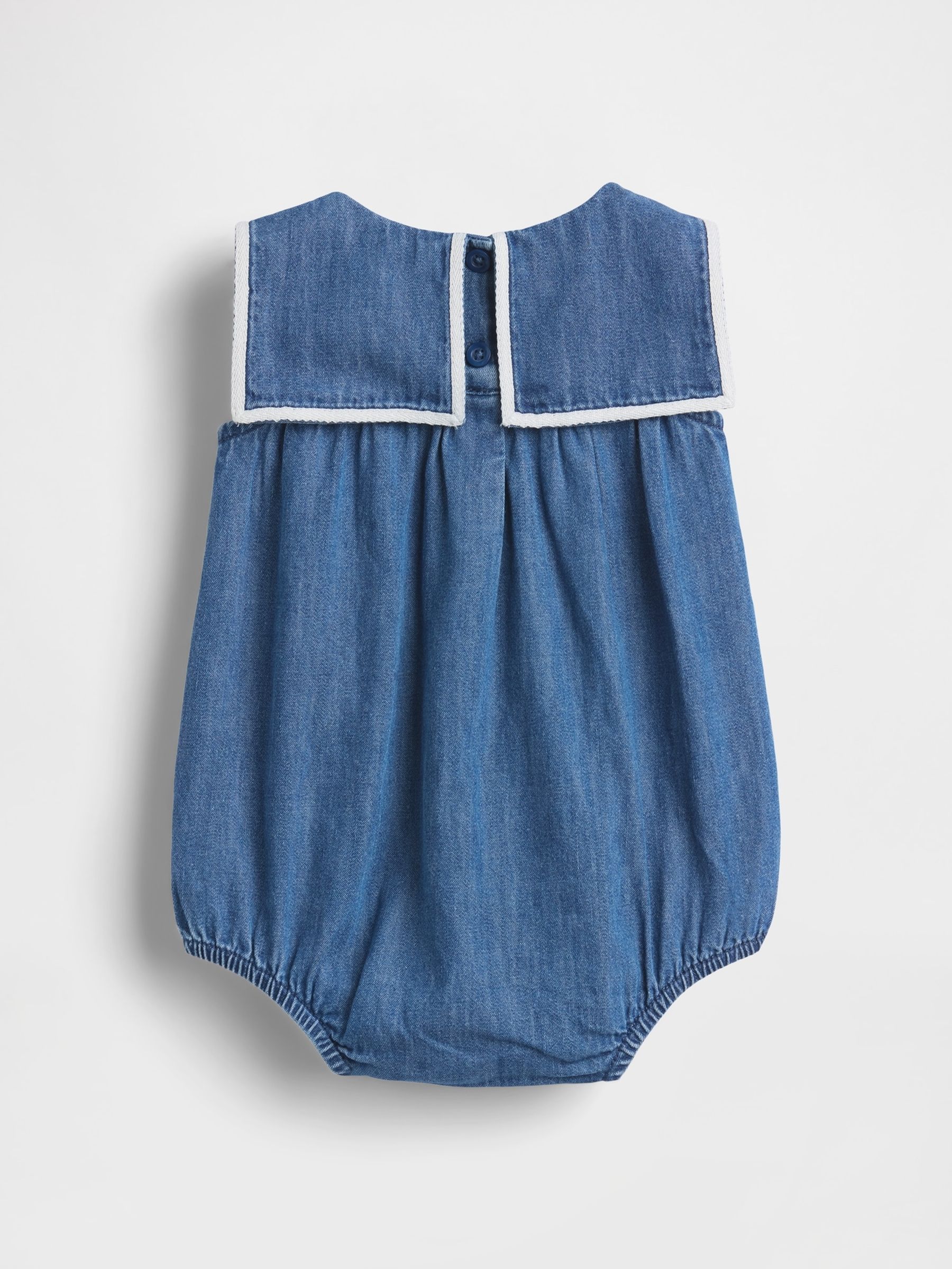 Medium Wash Denim Sailor Bubble One-Piece - Image 2 of 3