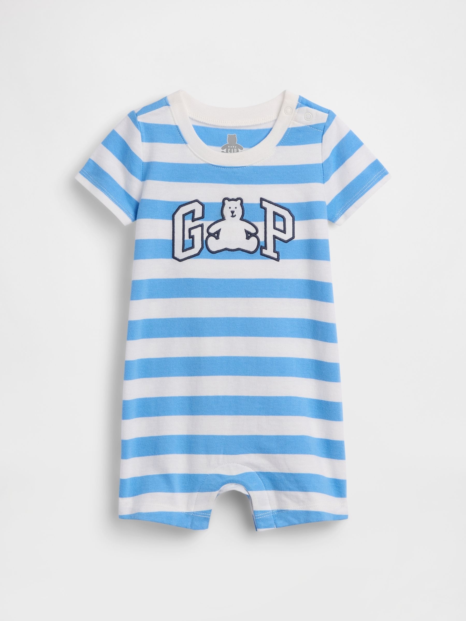 Blue Stripe Logo Shorts One-Piece - Image 1 of 3