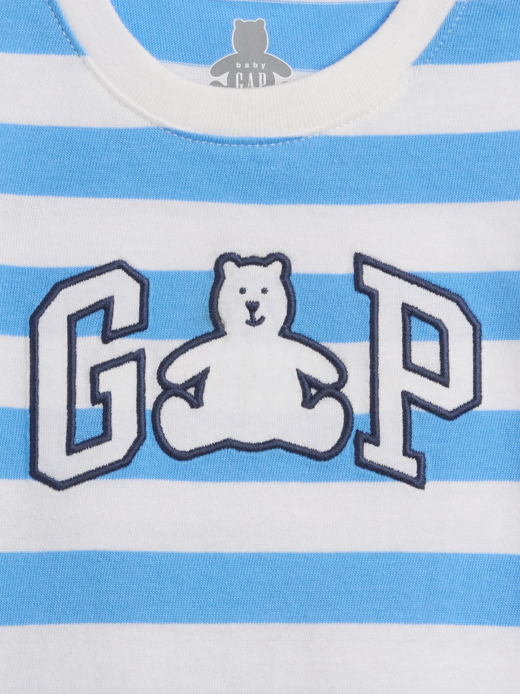 Blue Stripe Logo Shorts One-Piece - Image 3 of 3